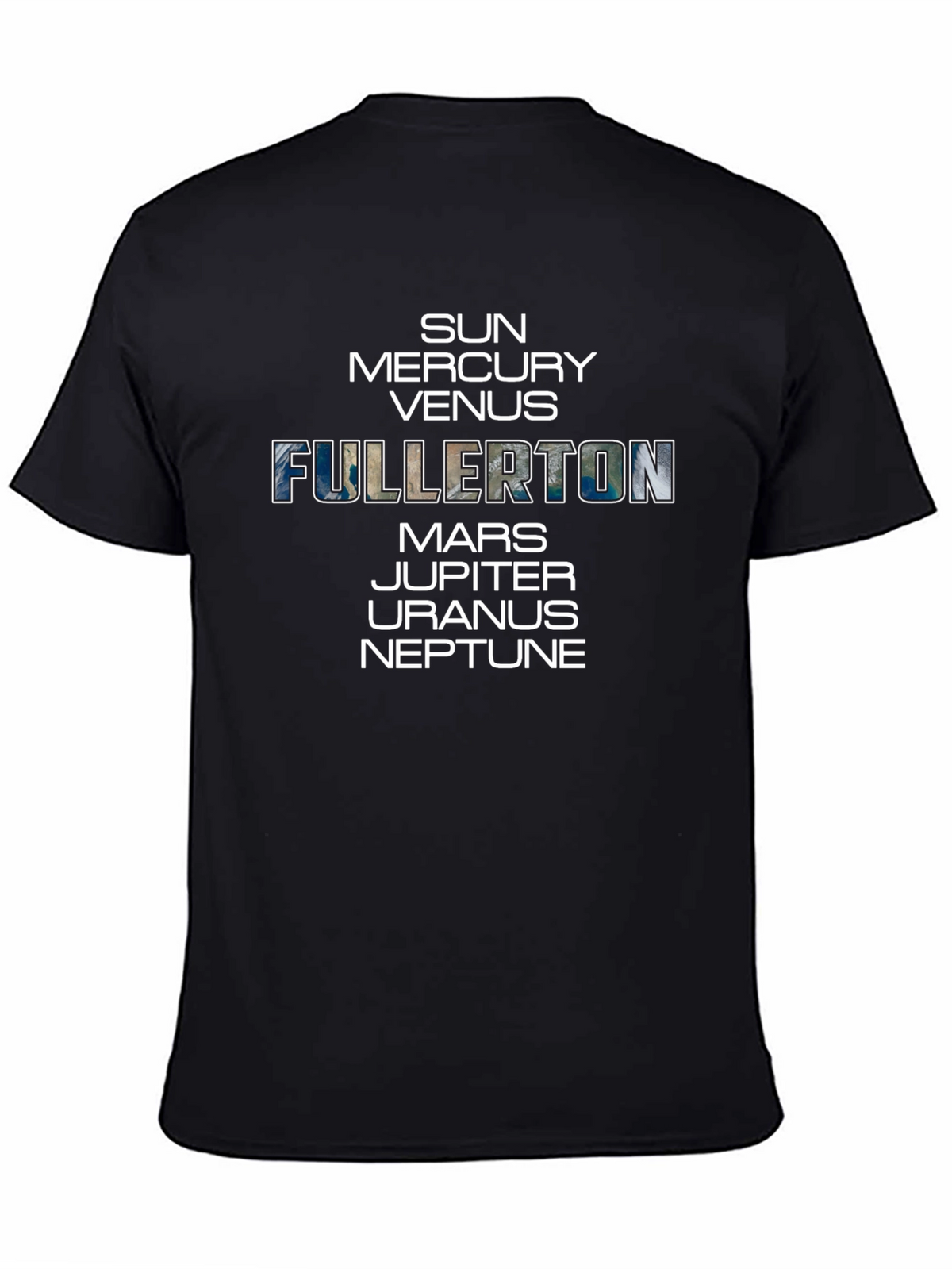 Fullerton Planets Black T-Shirt