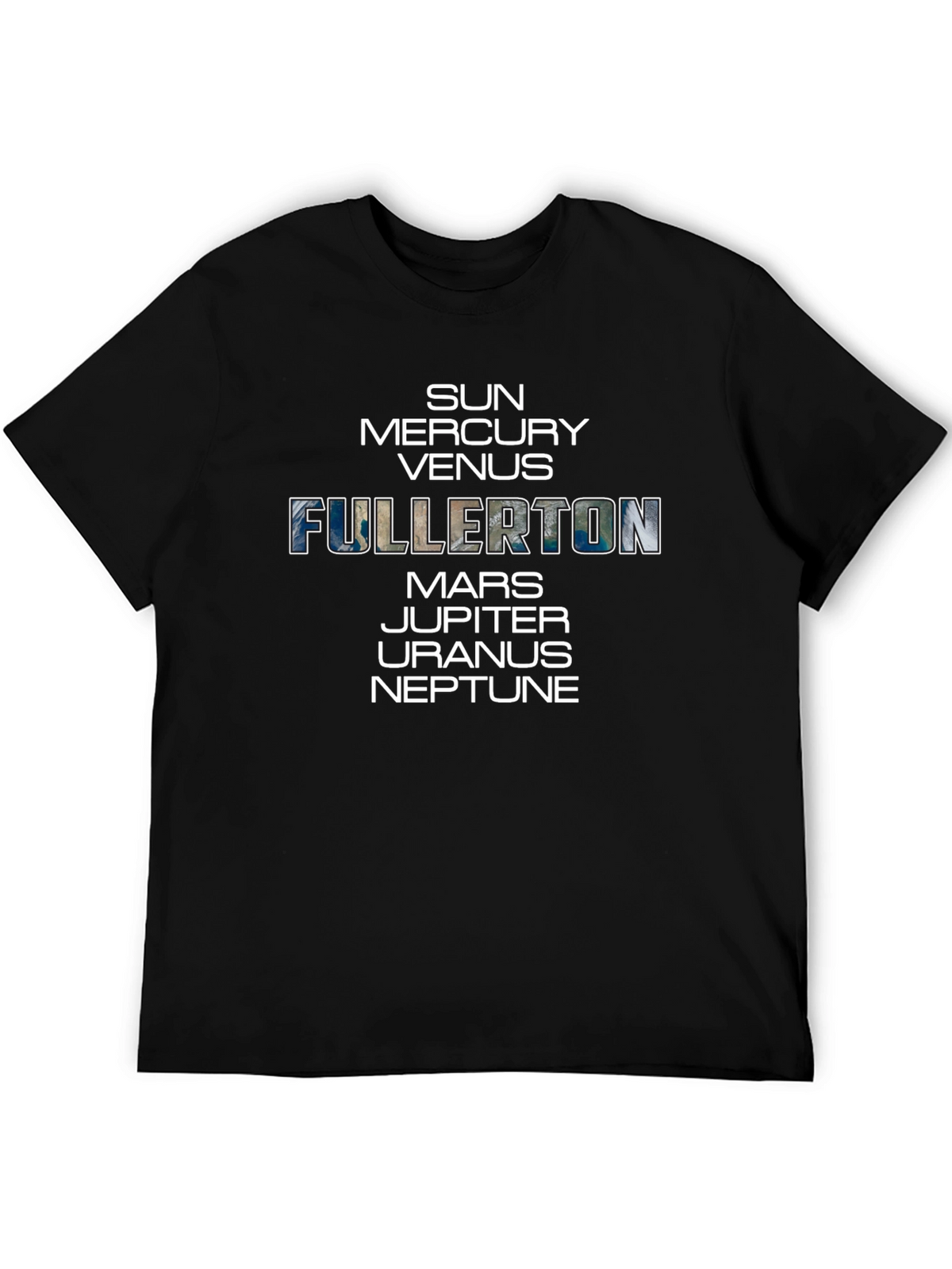 Fullerton Planets Black T-Shirt