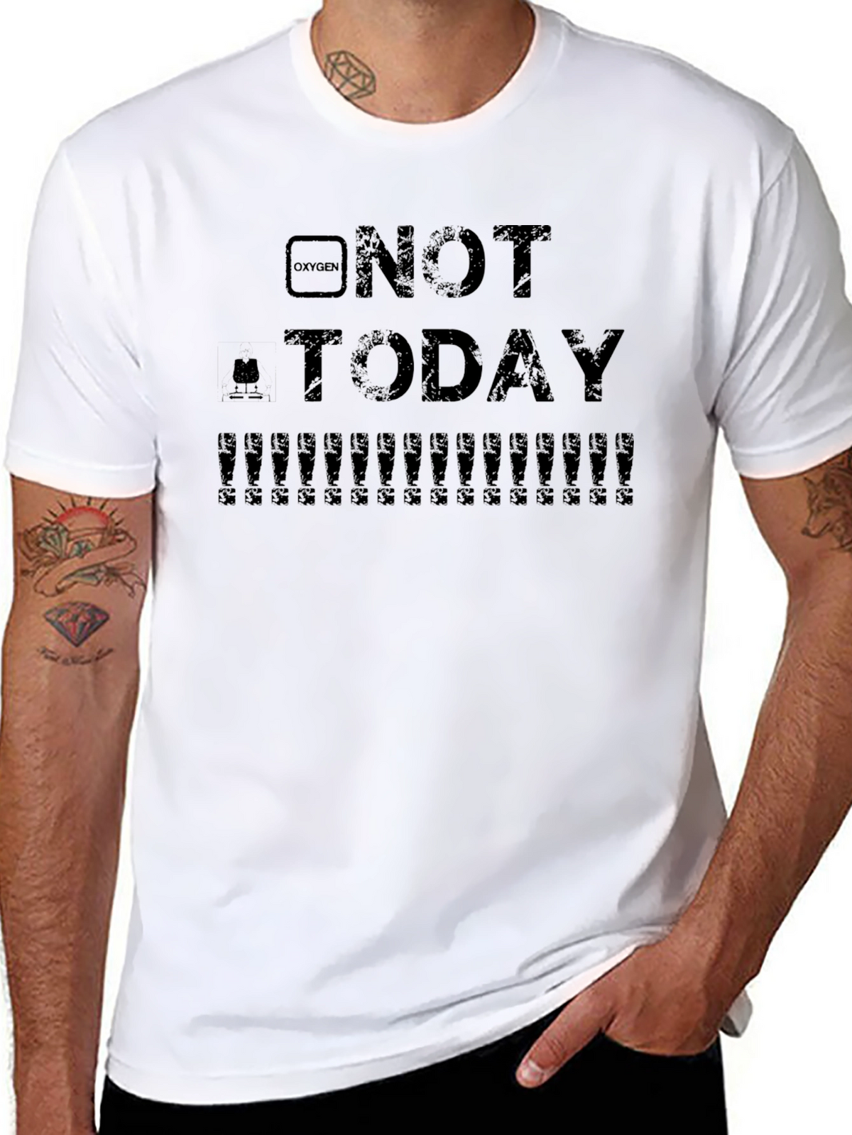 Mens Black Not Today Graphic T-Shirt