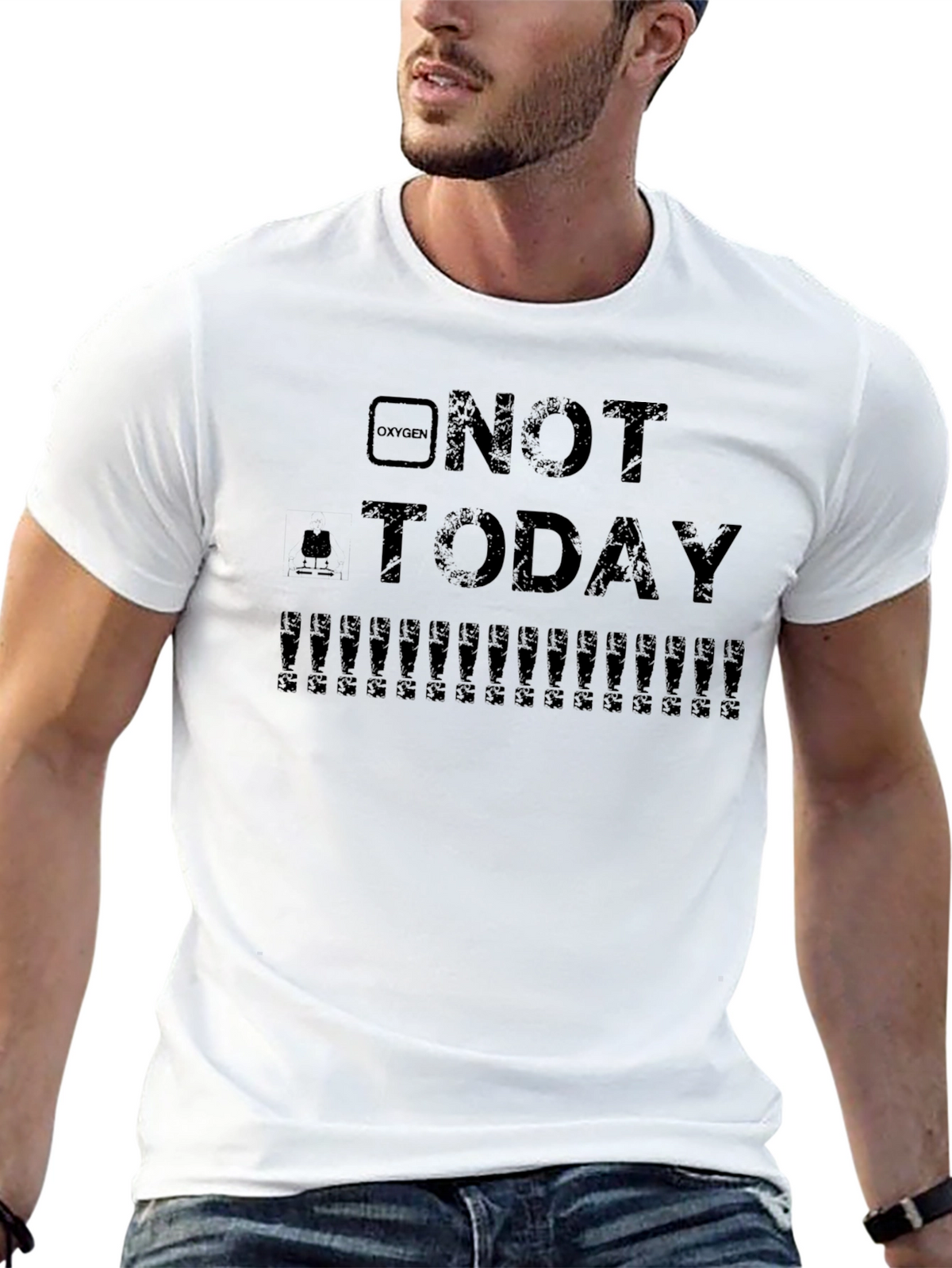 Mens Black Not Today Graphic T-Shirt