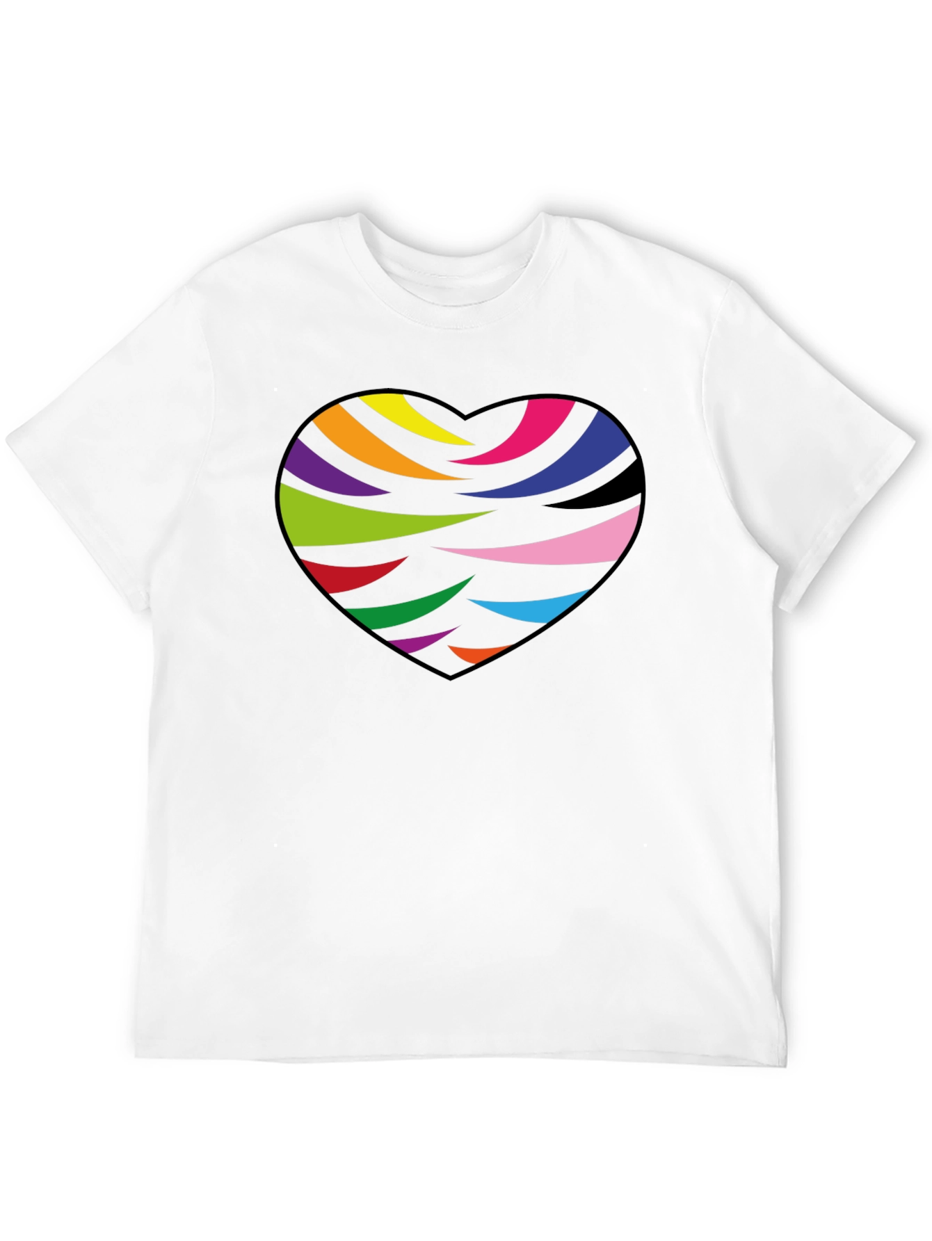 Rainbow Heart Graphic Black T-Shirt