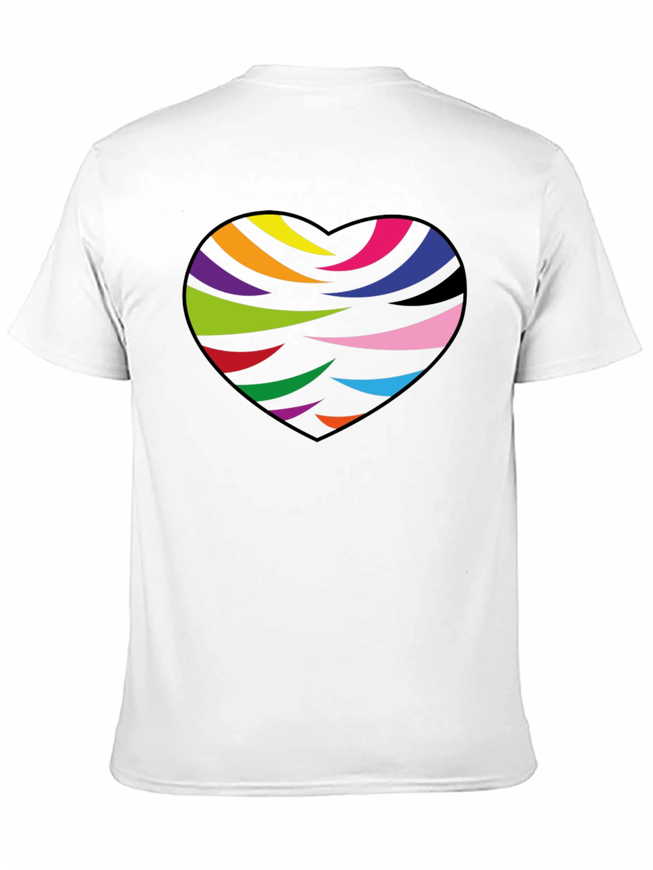 Rainbow Heart Graphic Black T-Shirt