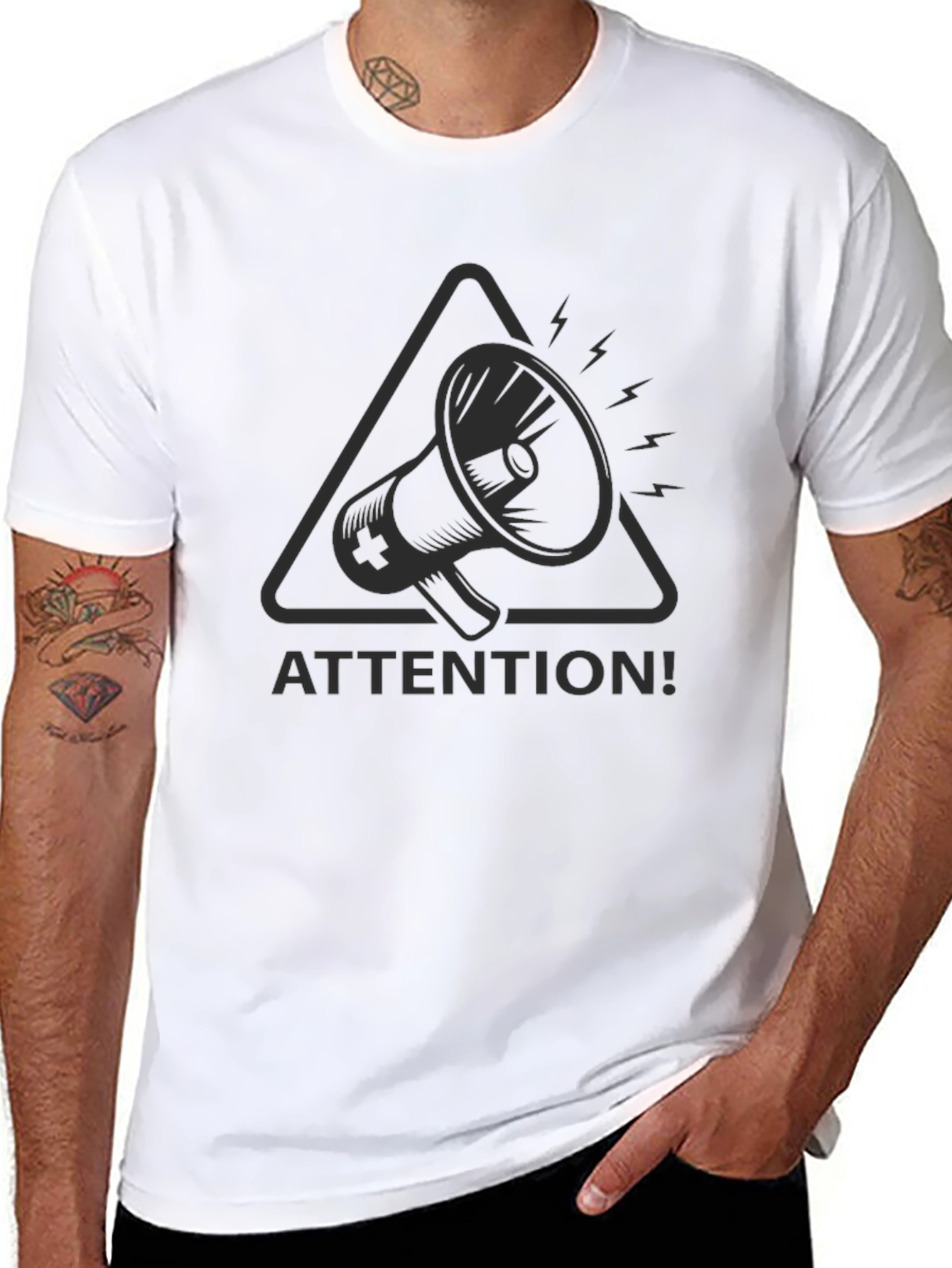 Attention Graphic Tee - Black