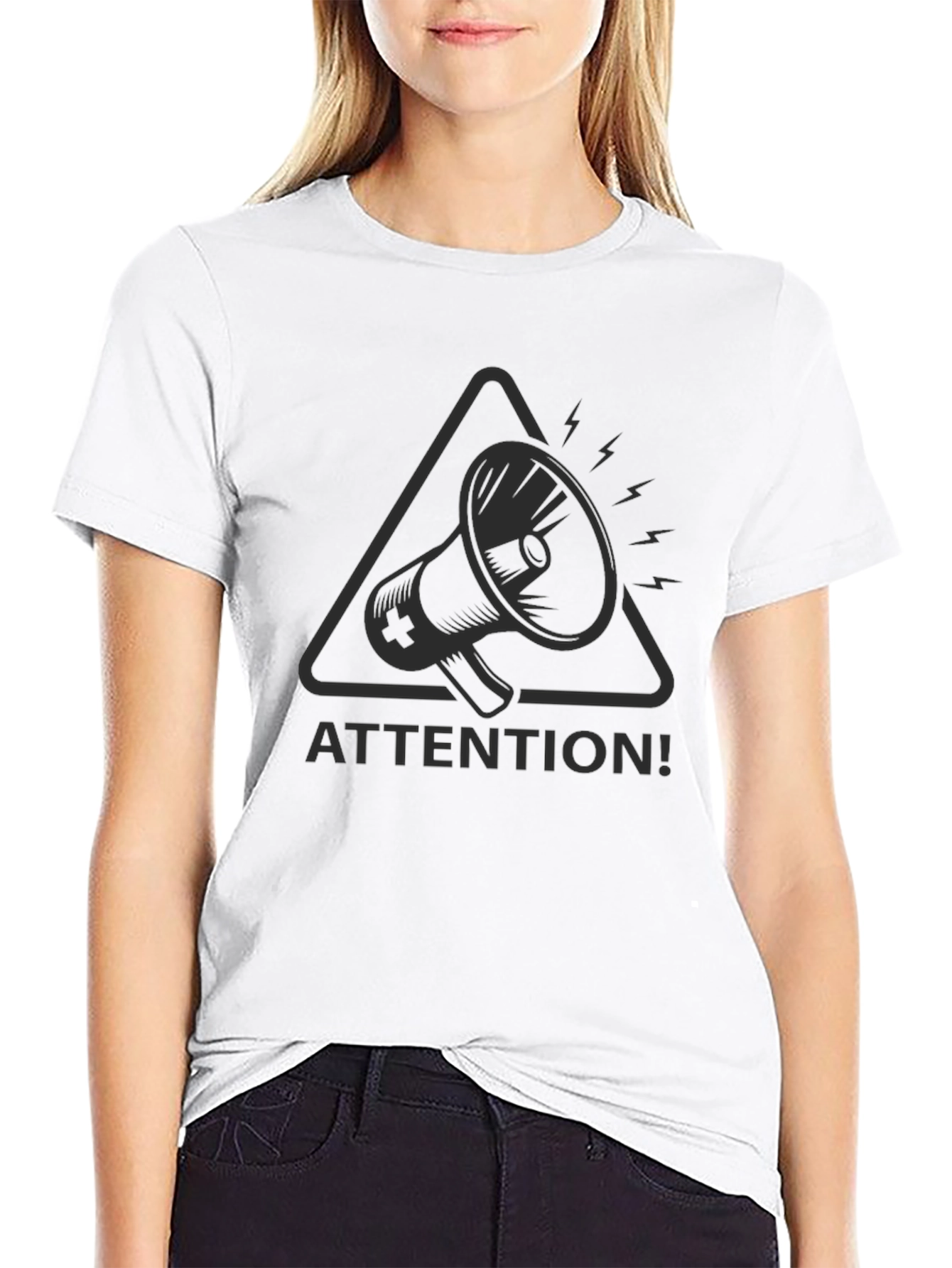 Attention Graphic Tee - Black