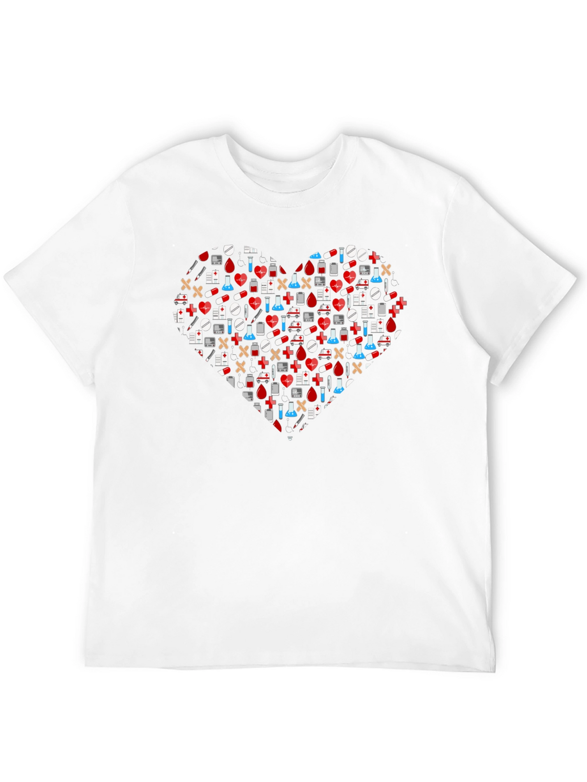 Medical Heart Graphic T-Shirt - Black Cotton Tee