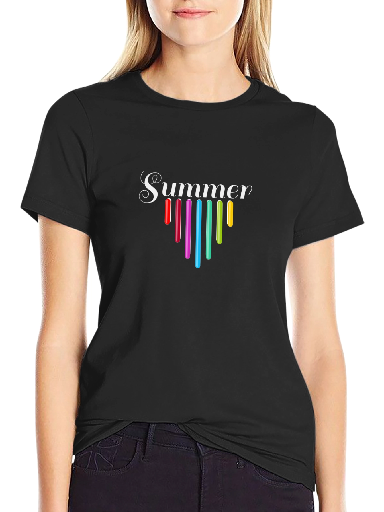 Summer Graphic T-Shirt - Casual Black Tee