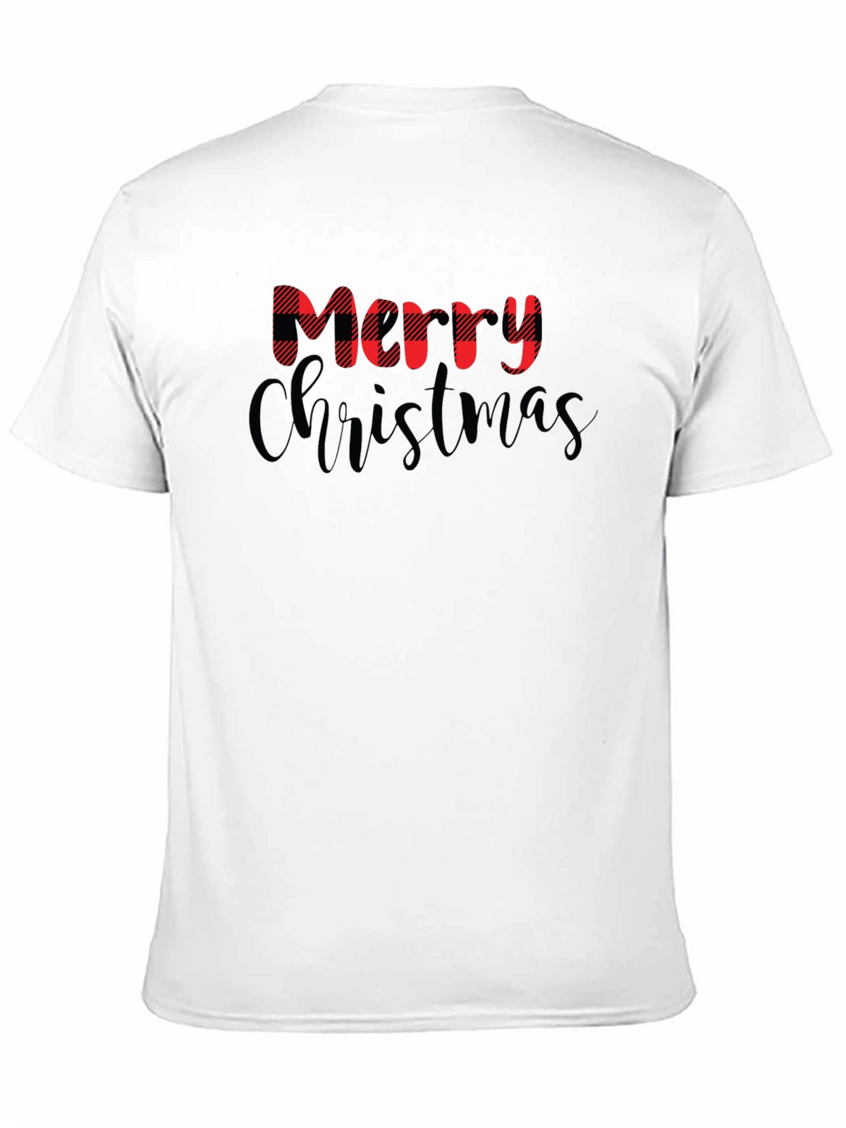 Merry Christmas Plaid Graphic T-Shirt