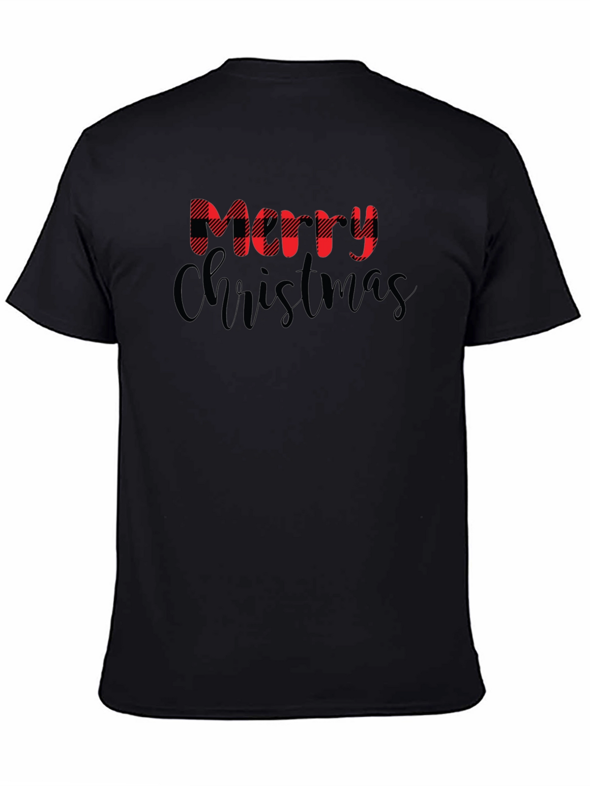 Merry Christmas Plaid Graphic T-Shirt