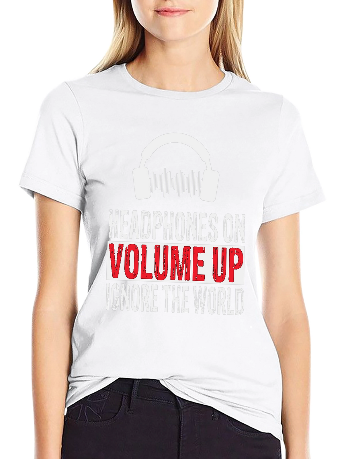 Headphones On Volume Up Graphic T-Shirt