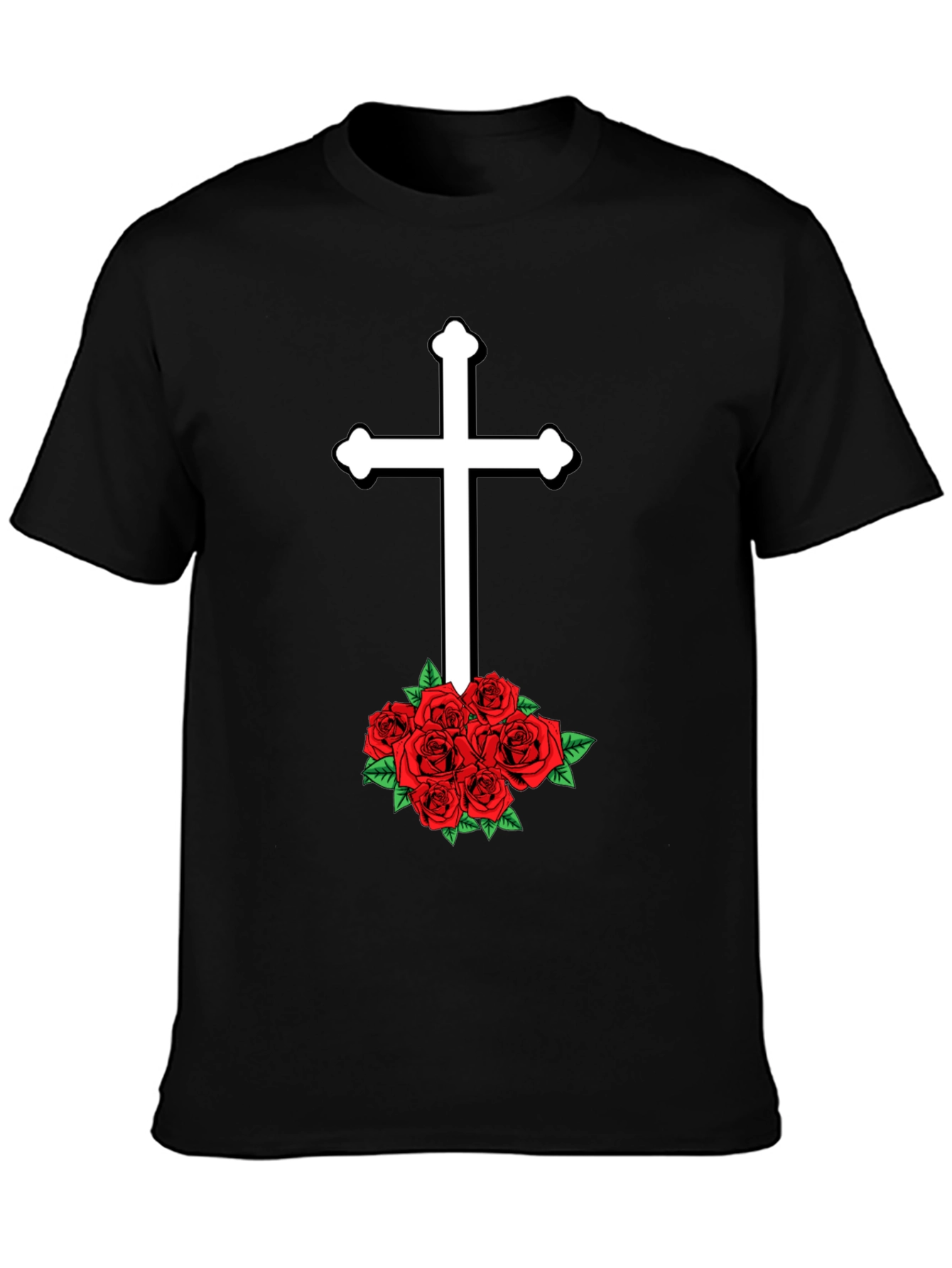 Cross & Roses Graphic T-Shirt