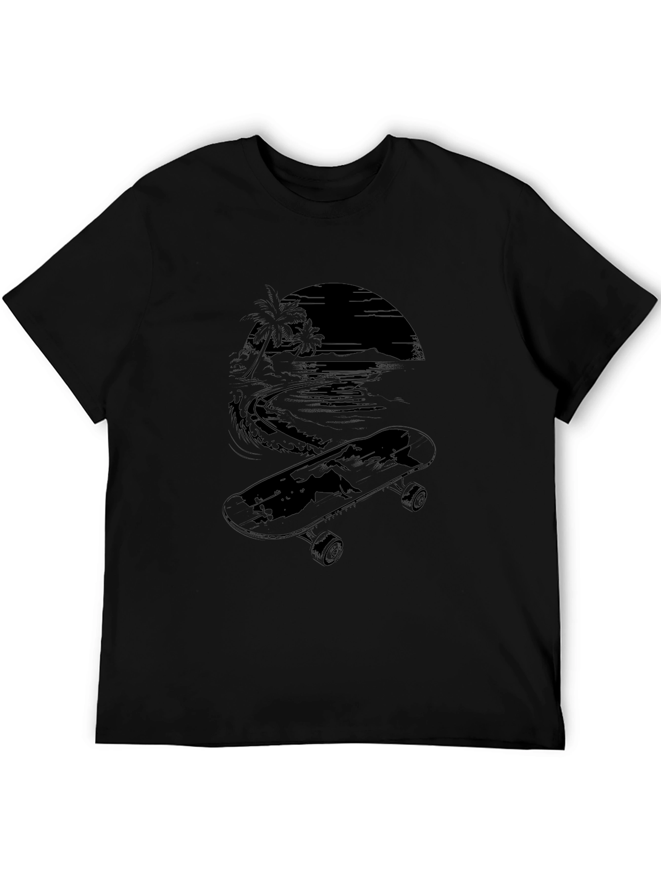 Skate Beach T-Shirt - Black Graphic Tee