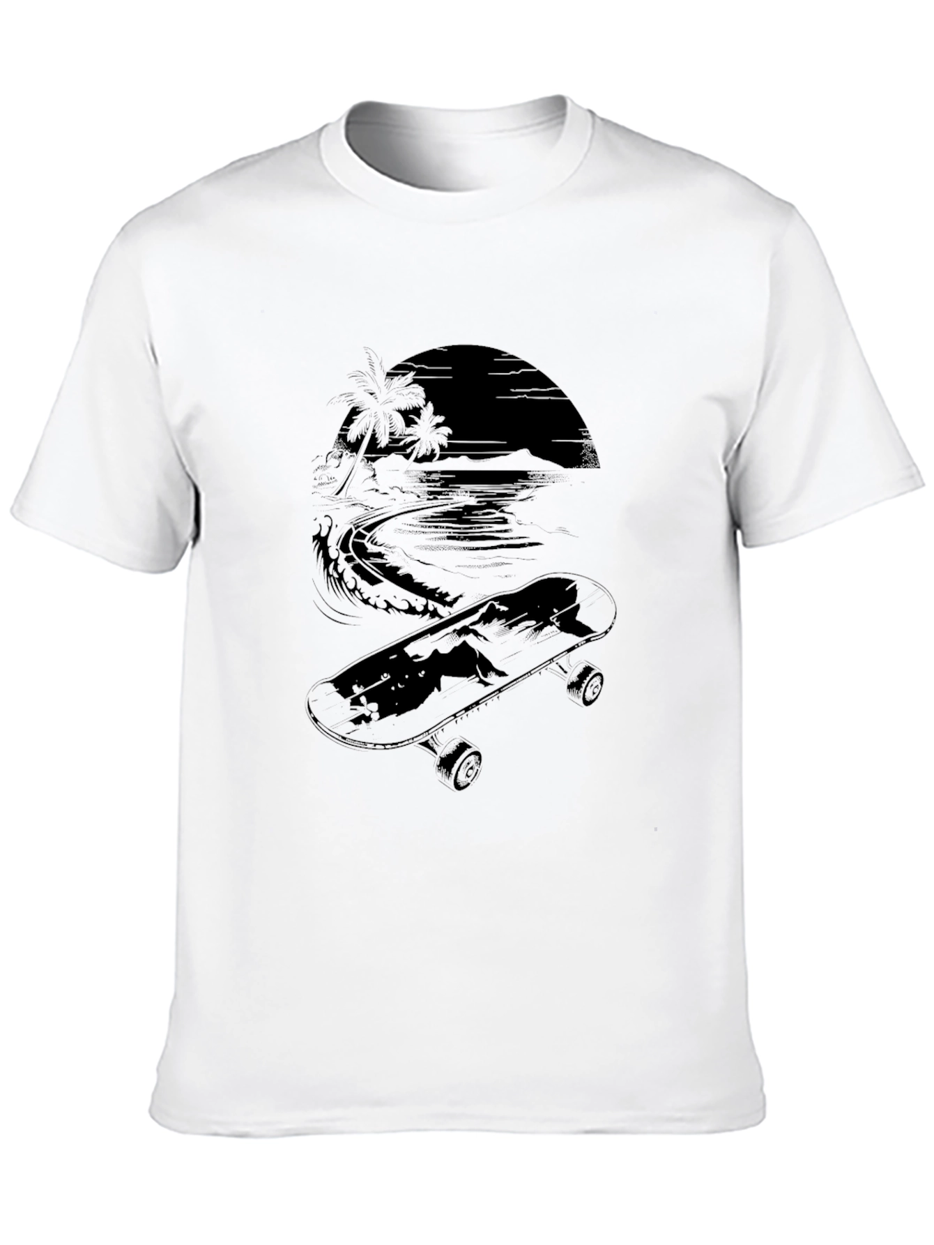 Skate Beach T-Shirt - Black Graphic Tee