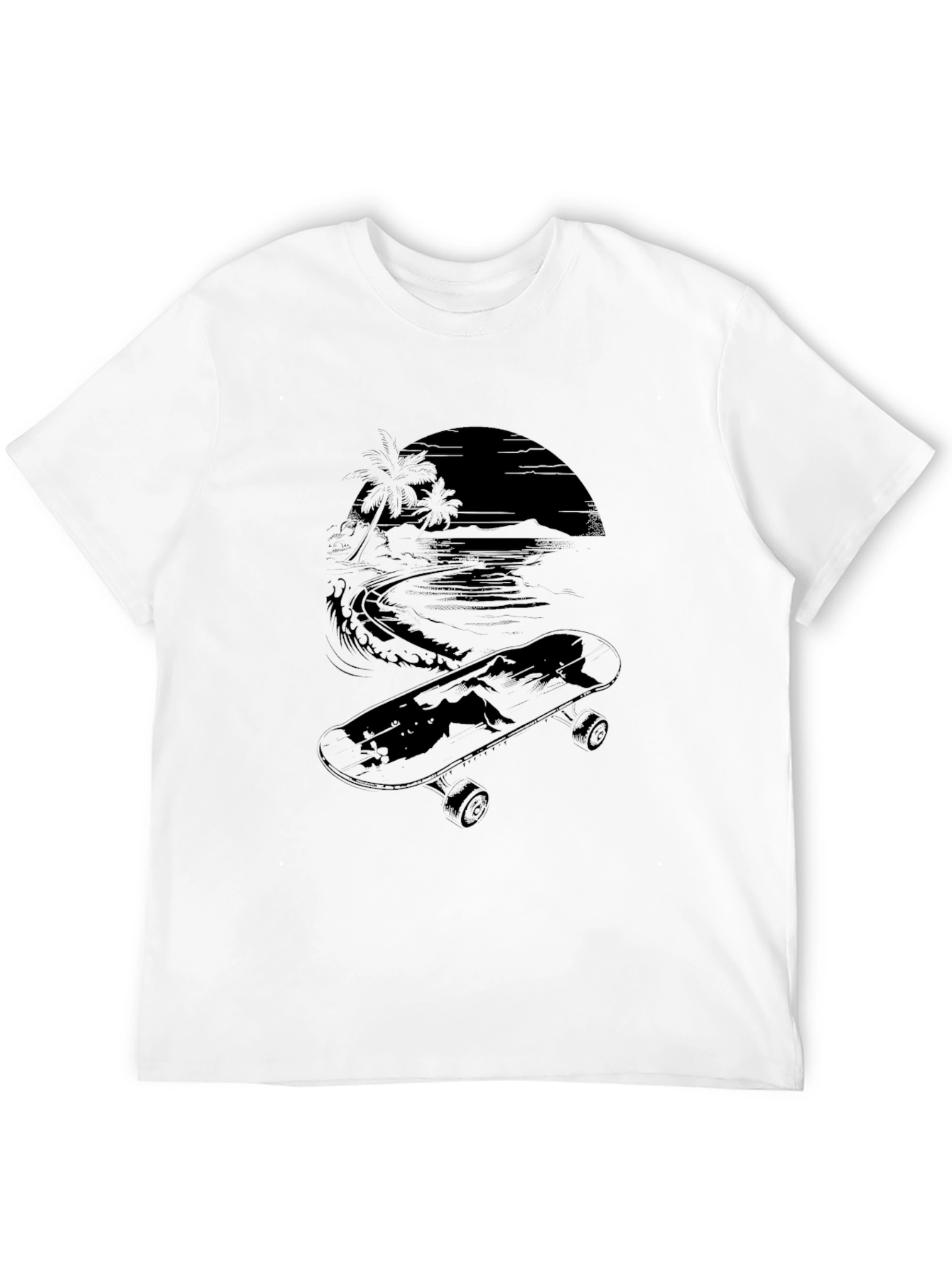Skate Beach T-Shirt - Black Graphic Tee