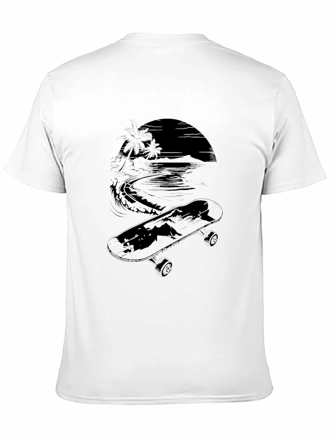 Skate Beach T-Shirt - Black Graphic Tee