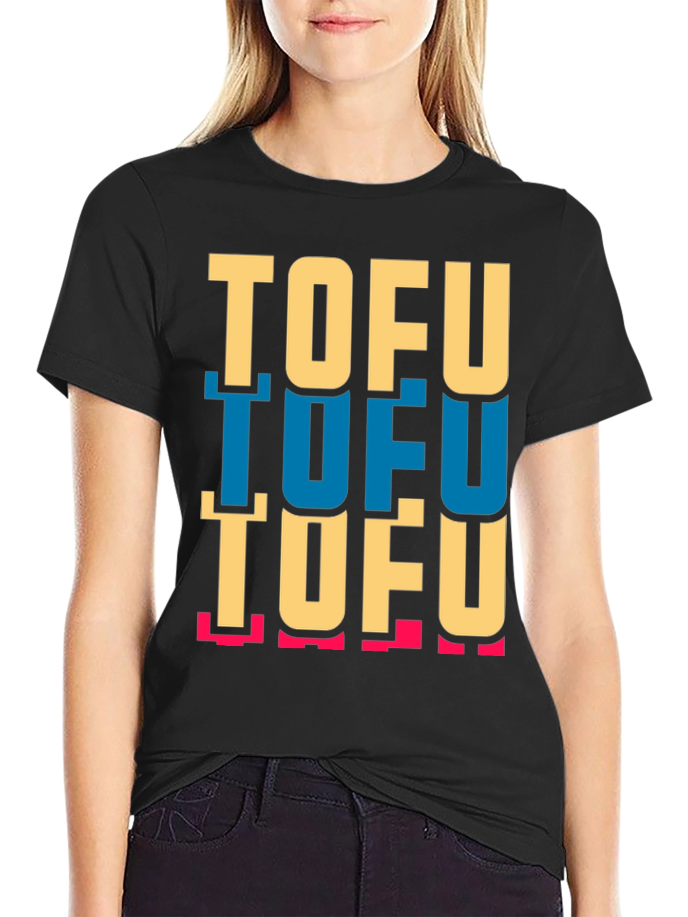 Tofu Stack Graphic Tee - Black