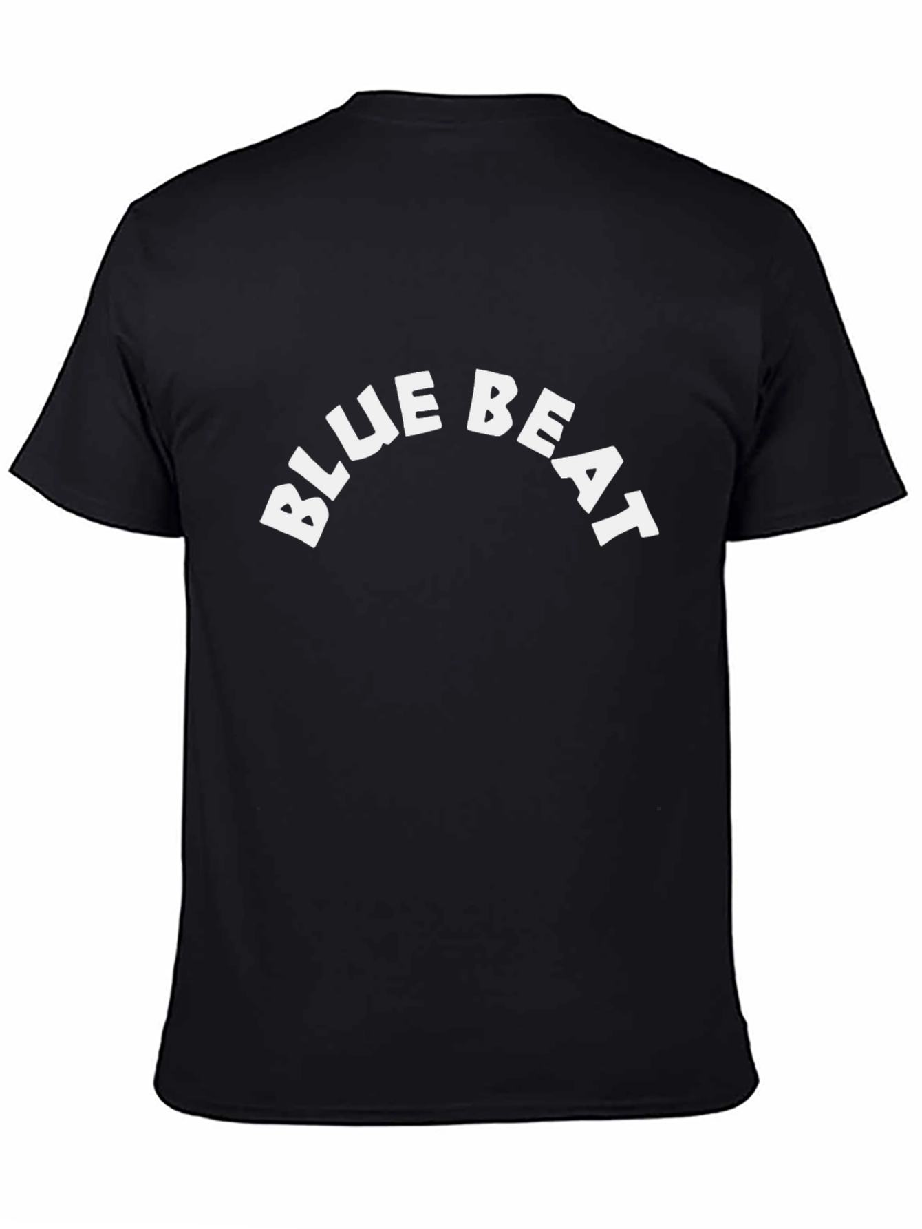 Blue Beat Black Cotton Graphic T-Shirt