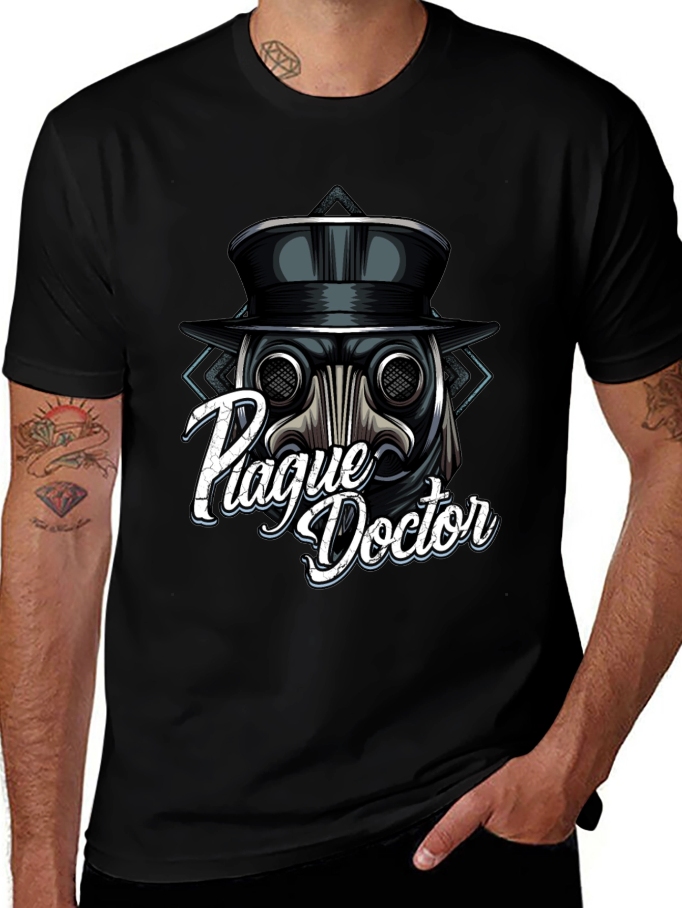 Plague Doctor Graphic T-Shirt - Mens Black Tee