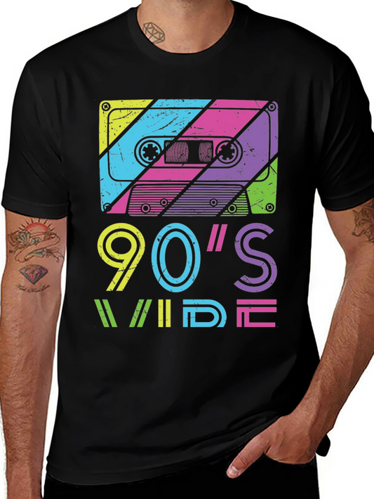 90s Wide Retro Cassette Tape Graphic Tee
