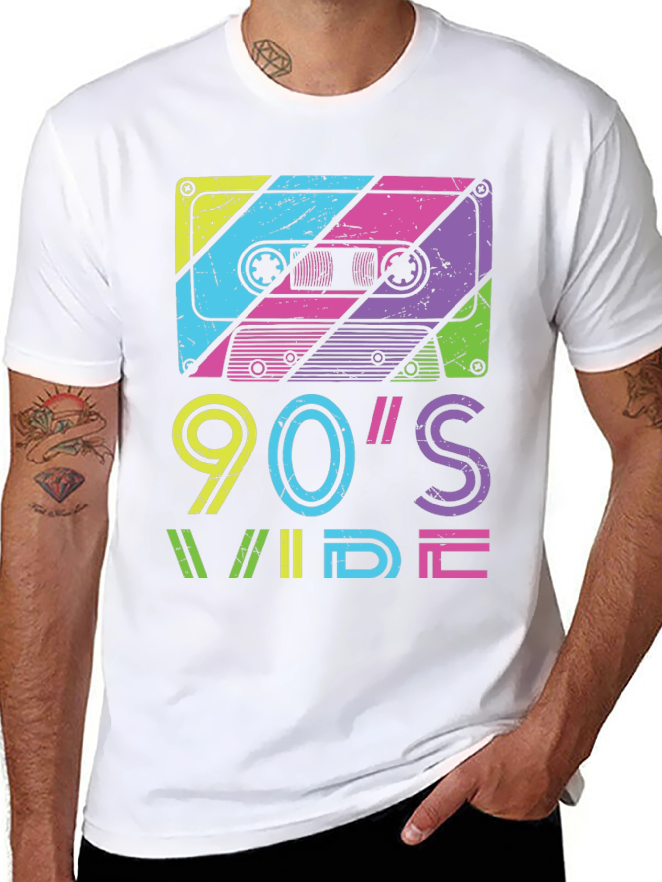 90s Wide Retro Cassette Tape Graphic Tee