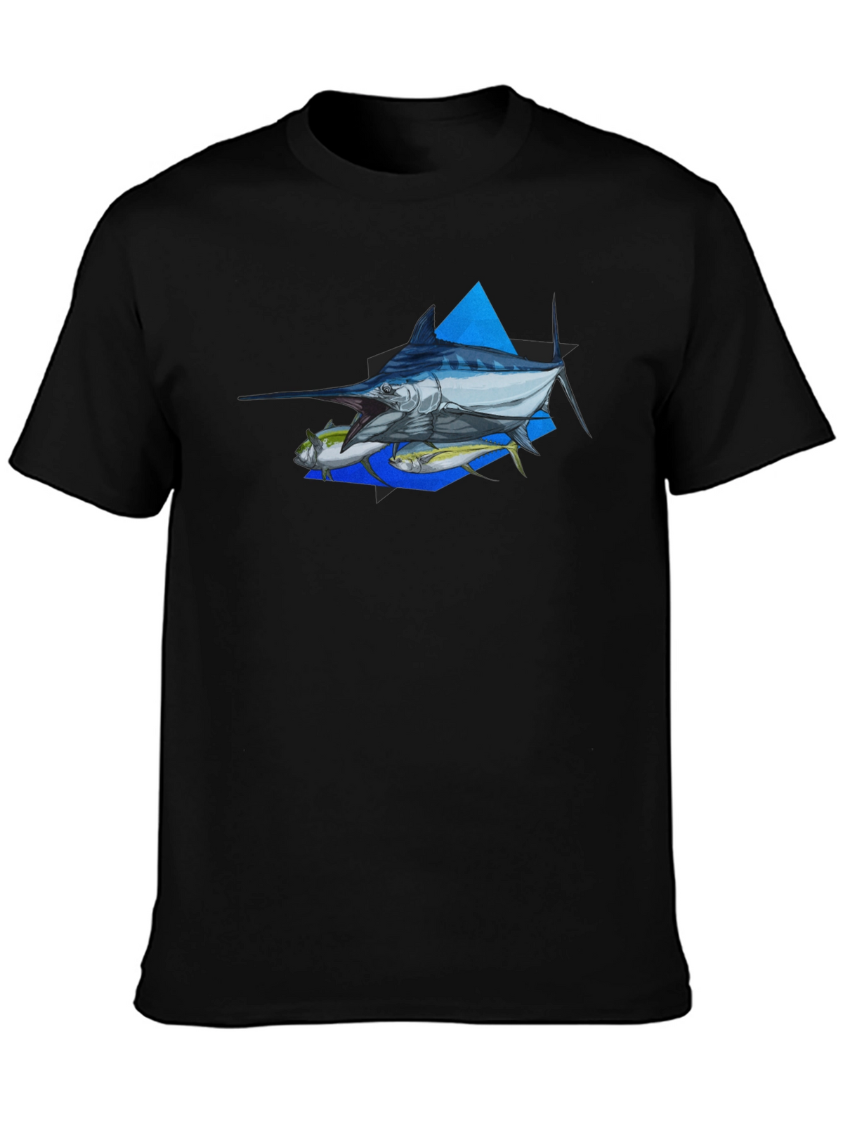 Marlin Fishing Graphic Tee - Black