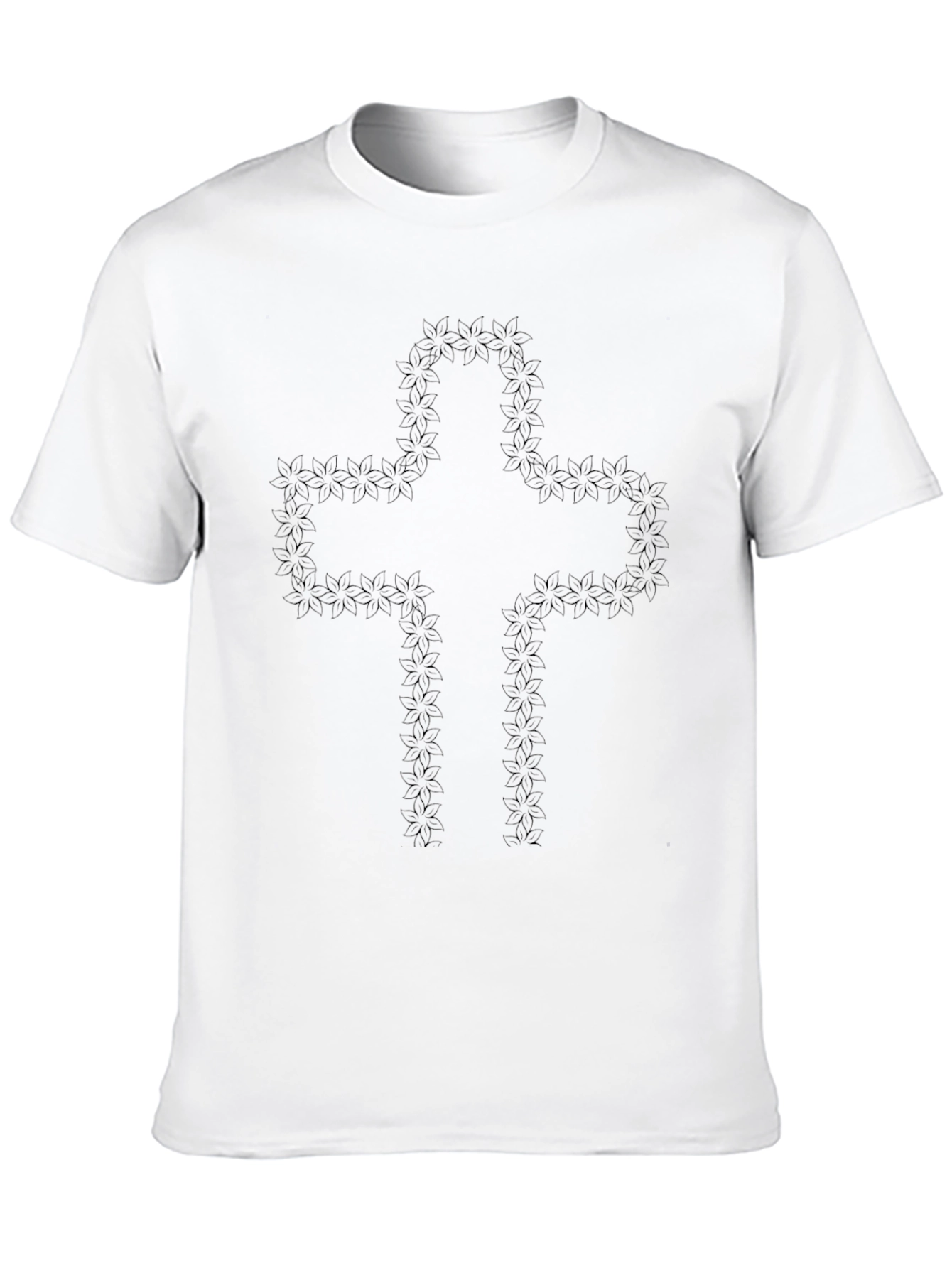 Floral Cross Graphic Tee - Stylish Religious Apparel