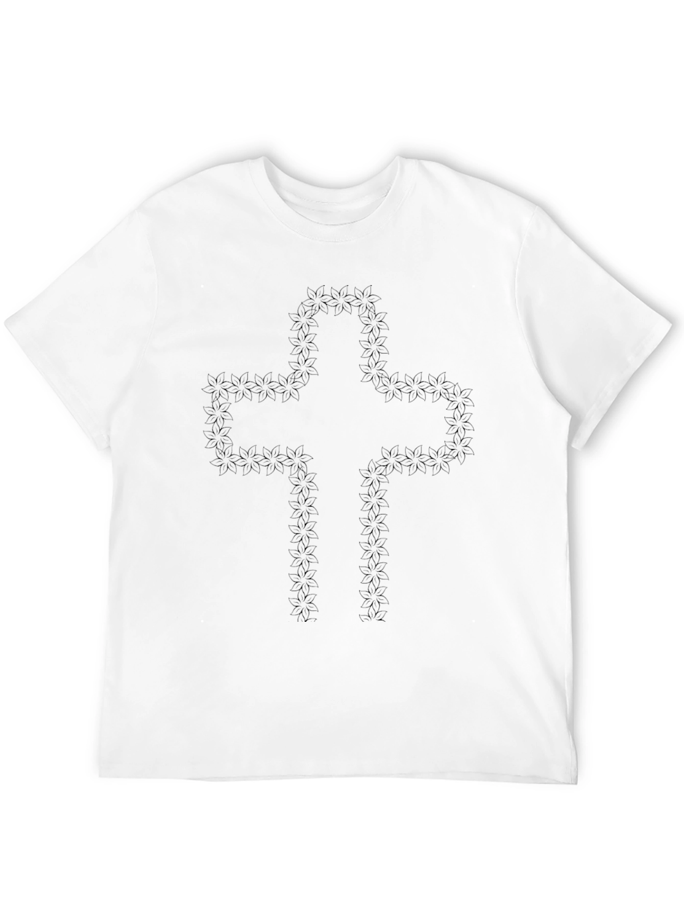 Floral Cross Graphic Tee - Stylish Religious Apparel