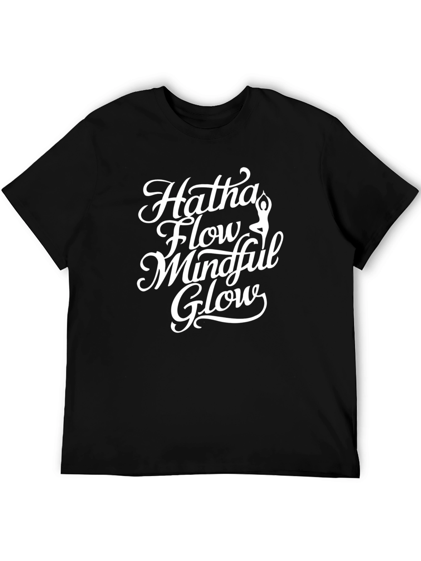 Hatha Flow Mindful Glow Black T-Shirt