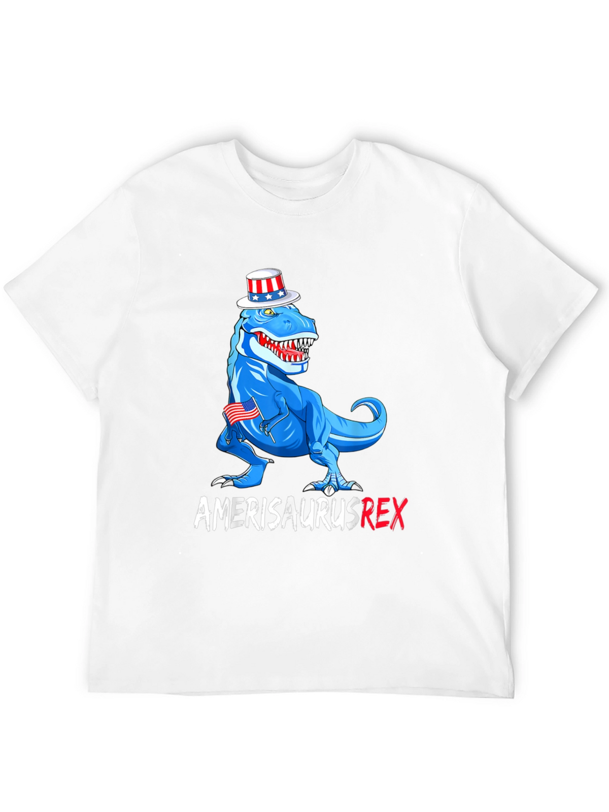 Amerisaurus Rex Patriotic T-Shirt - USA Dinosaur Tee