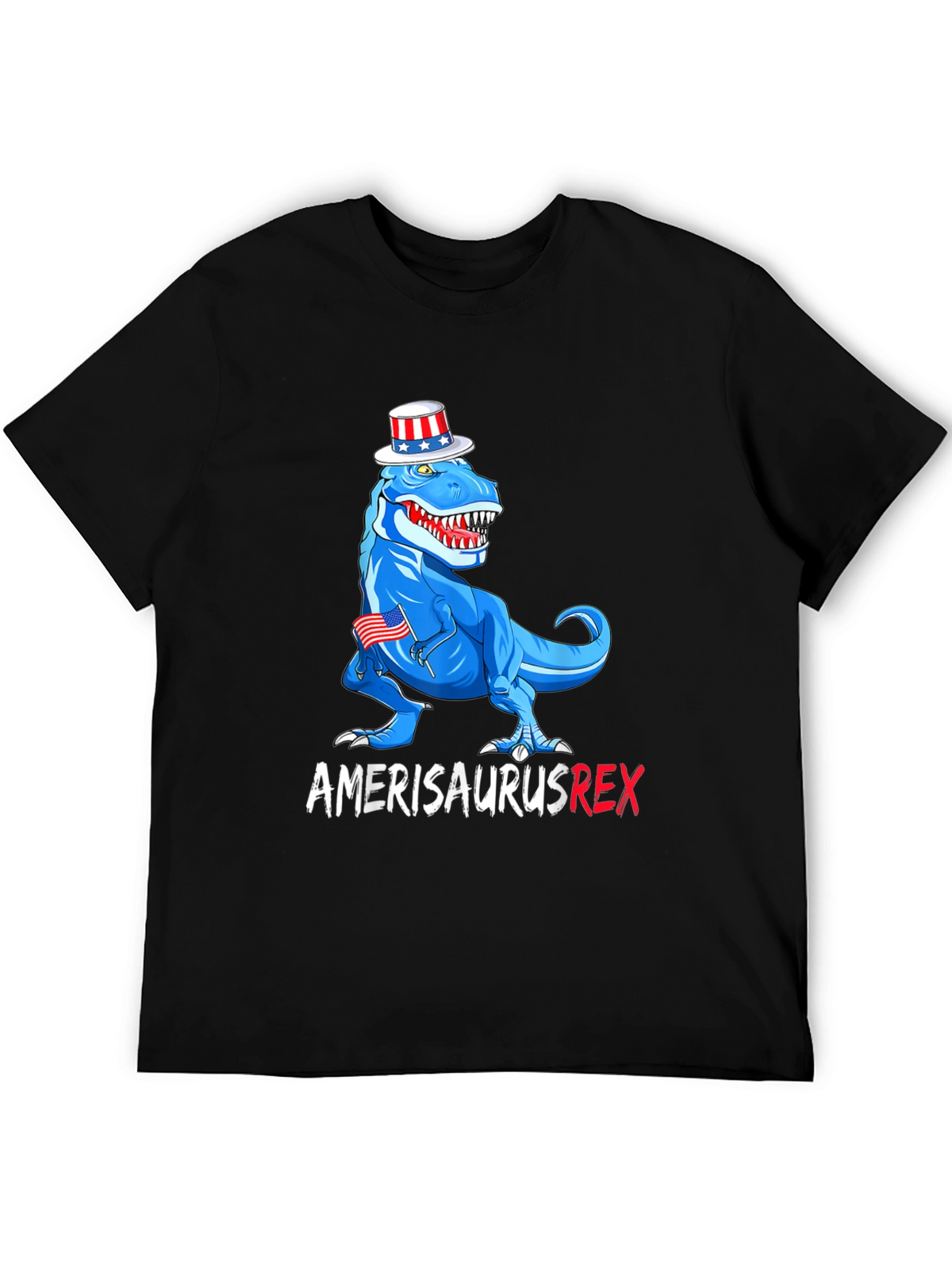 Amerisaurus Rex Patriotic T-Shirt - USA Dinosaur Tee