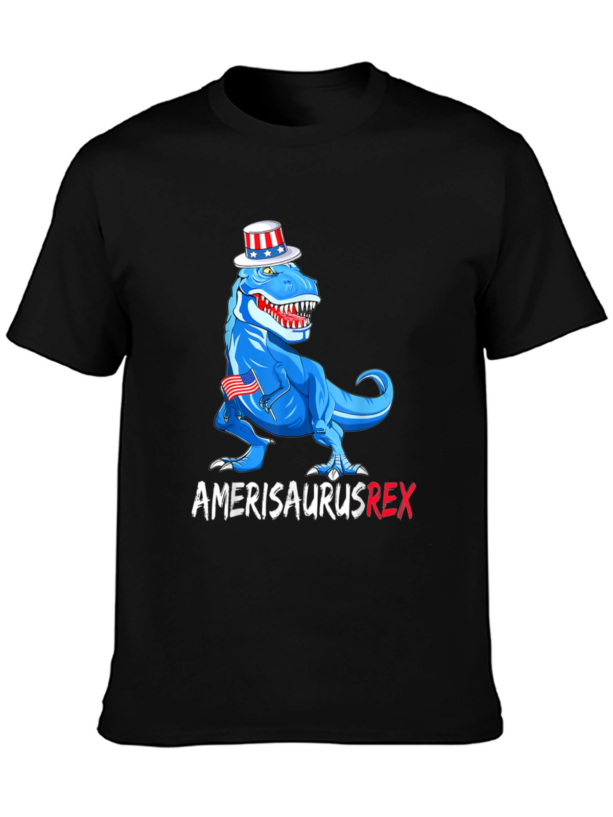 Amerisaurus Rex Patriotic T-Shirt - USA Dinosaur Tee