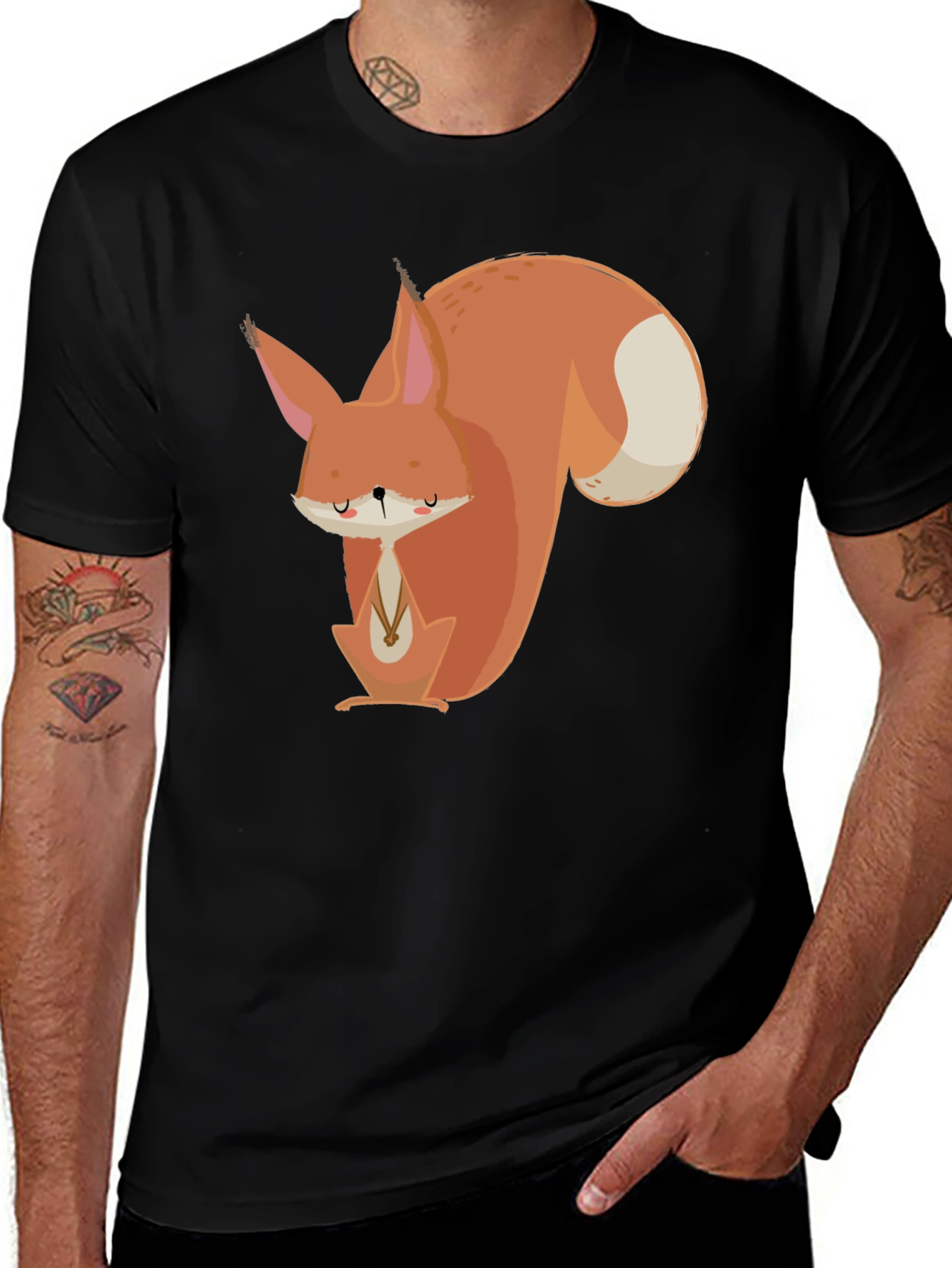 Squirrel Graphic Tee - Unisex Black T-Shirt