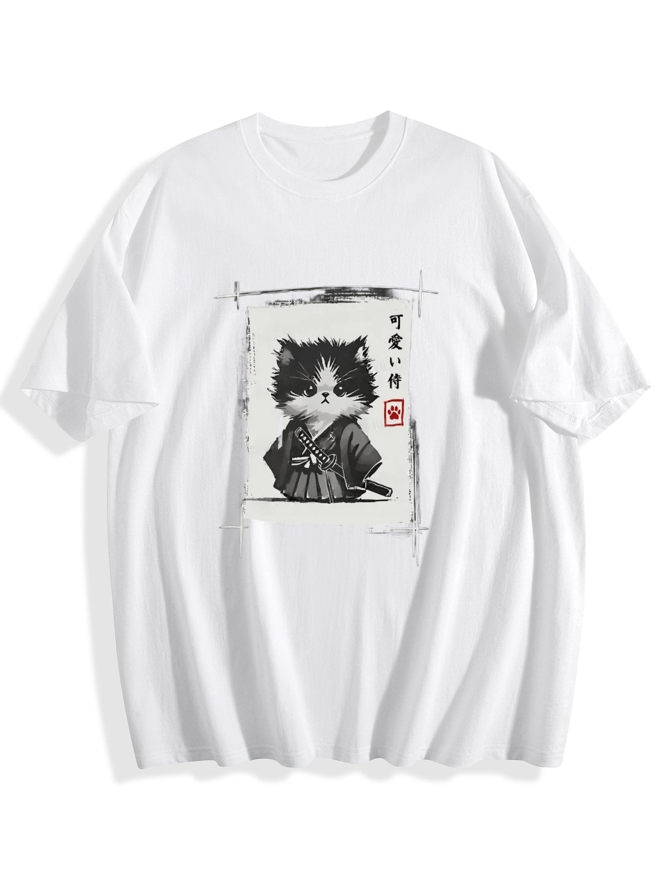 T-shirt Tokyo-tiger-kitten-samurai-washed-t-shirt