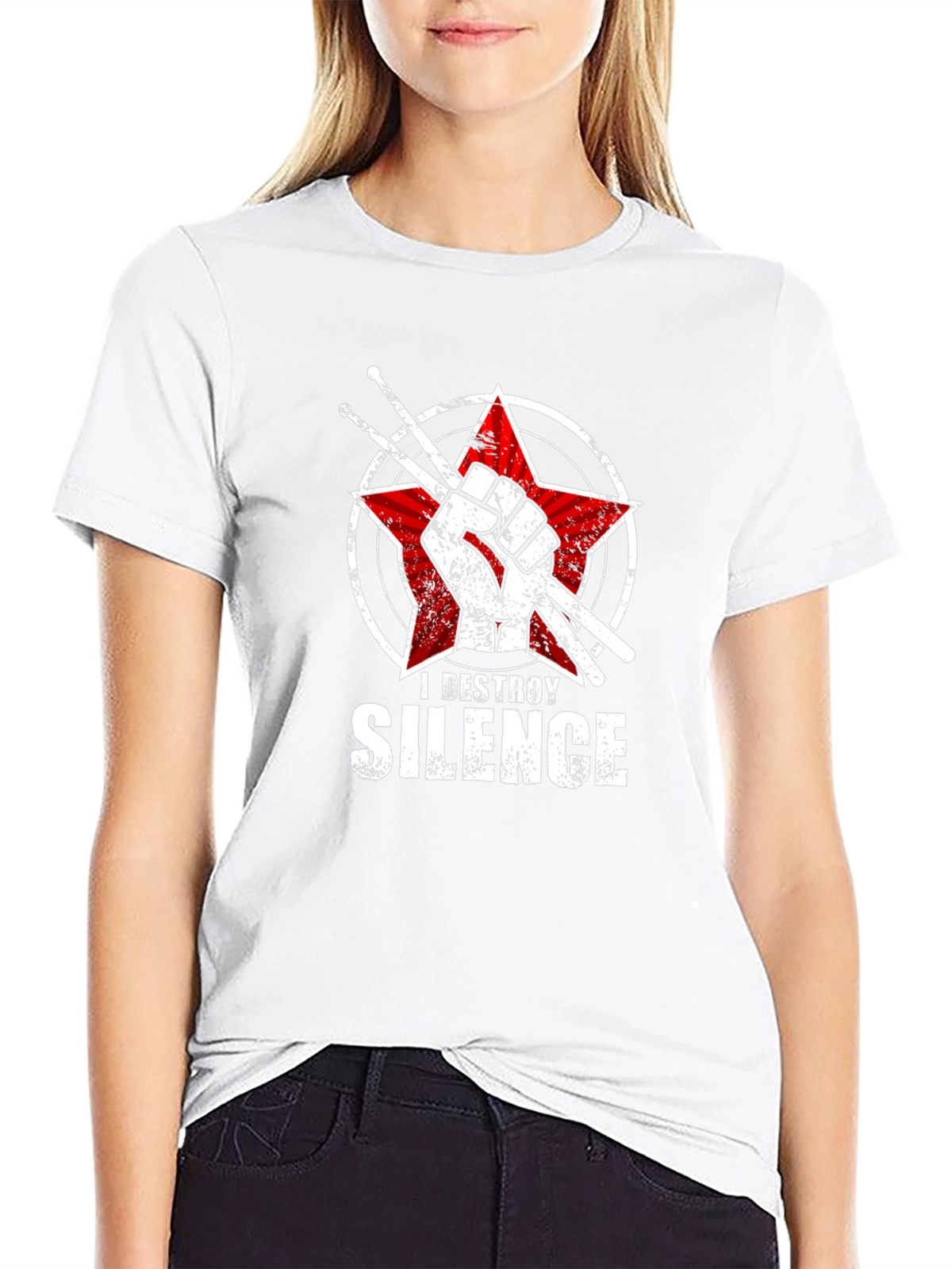 I Destroy Silence Graphic Tee - Drummer Gift