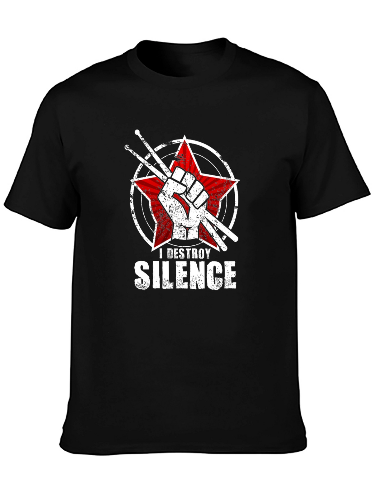 I Destroy Silence Graphic Tee - Drummer Gift