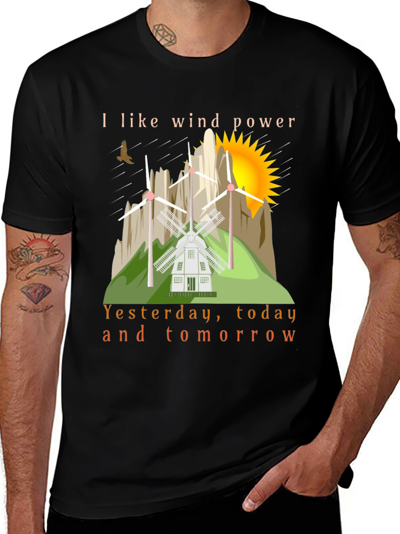 Wind Power T-Shirt - Eco Friendly Design