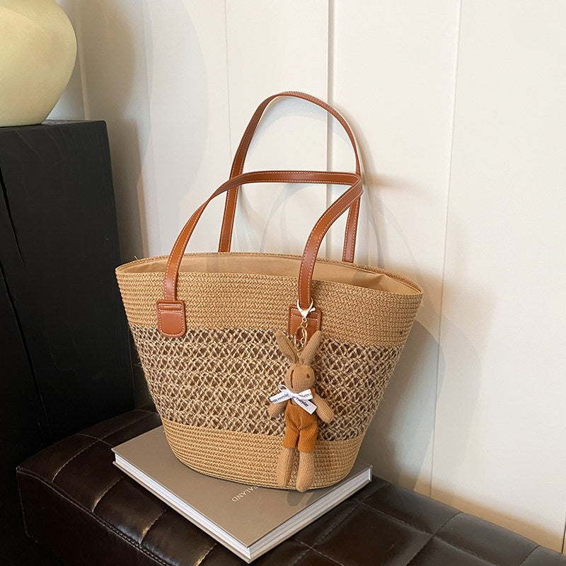 Trendy Summer Woven Basket Bag for Beach & Everyday Use