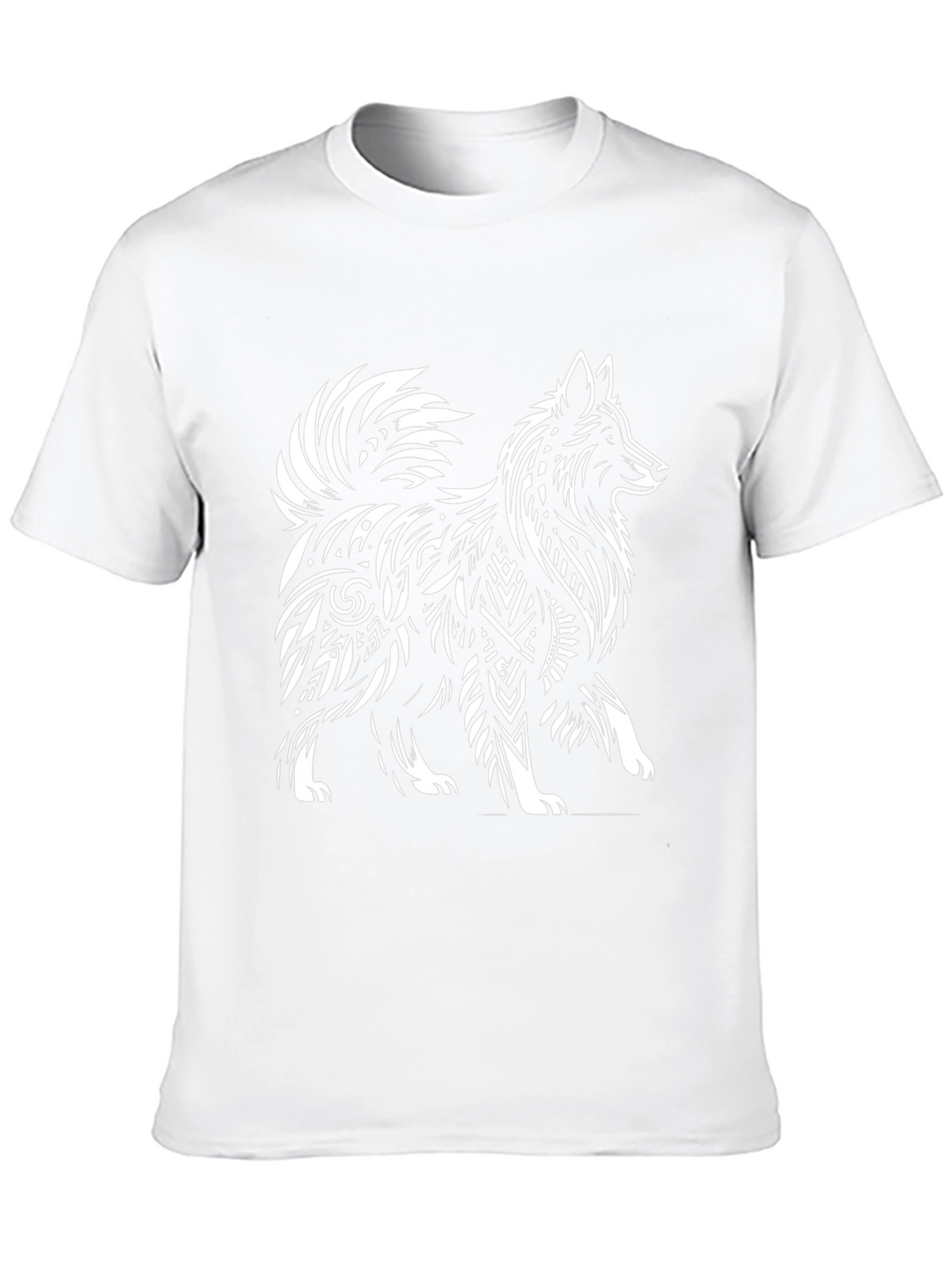 Tribal Dog Graphic Tee - Stylish Mens Black T-Shirt
