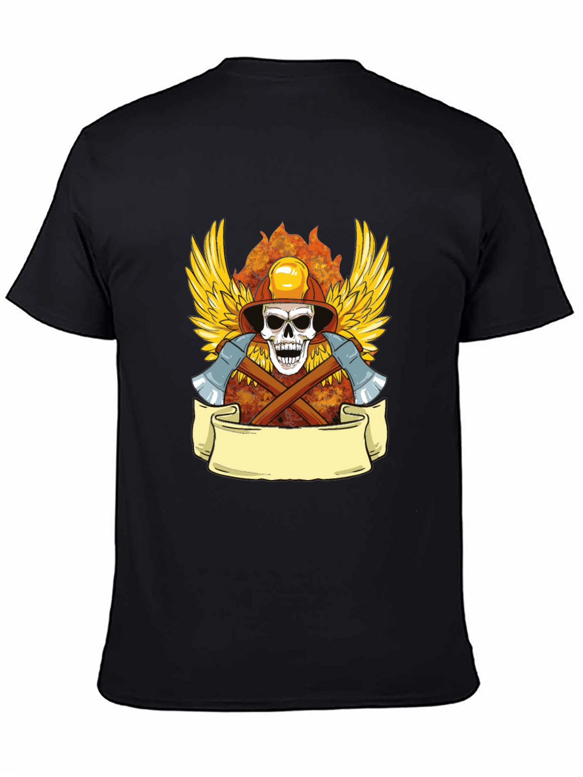 Firefighter Skull Graphic Tee - Heroic Style