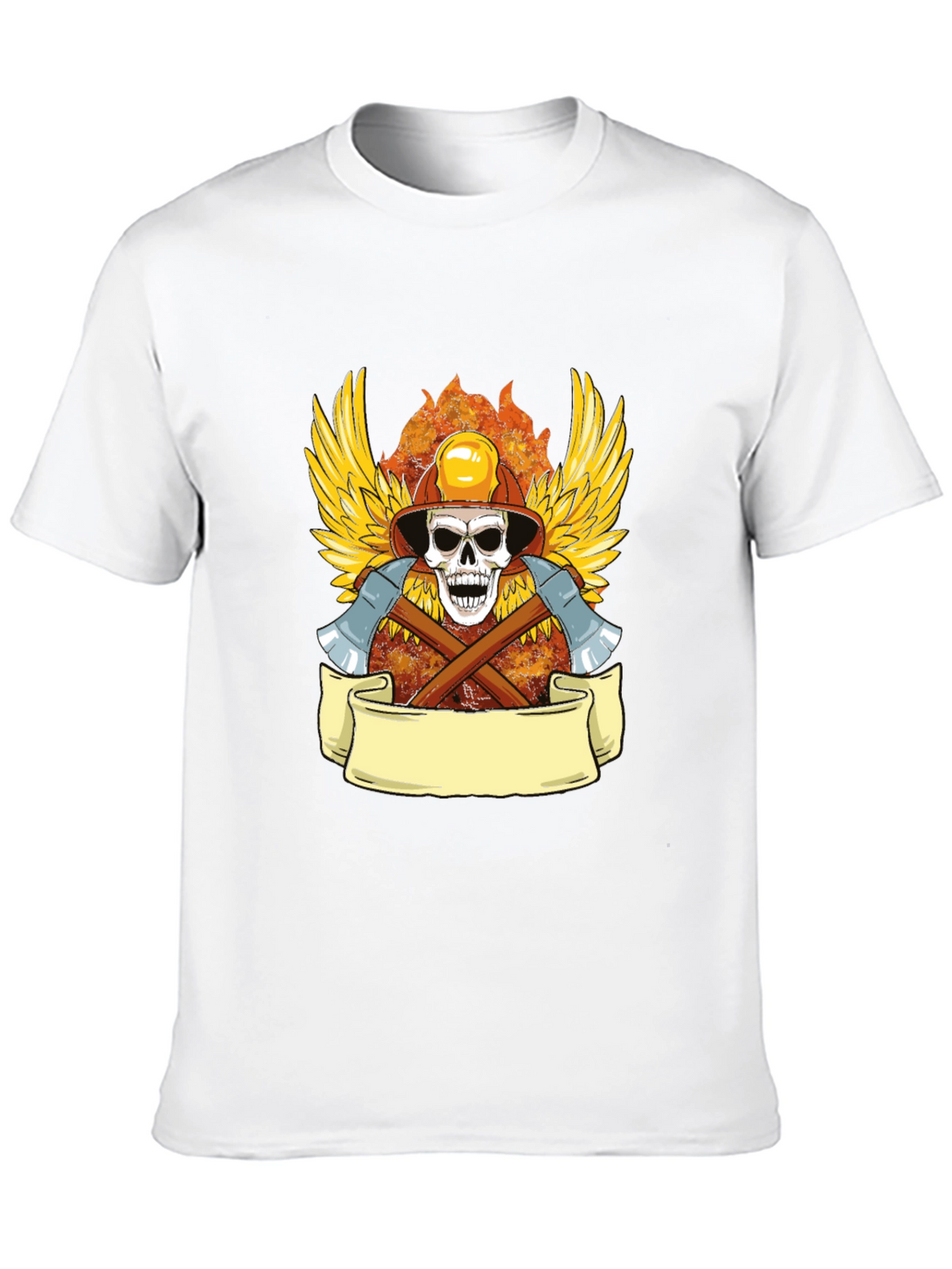 Firefighter Skull Graphic Tee - Heroic Style