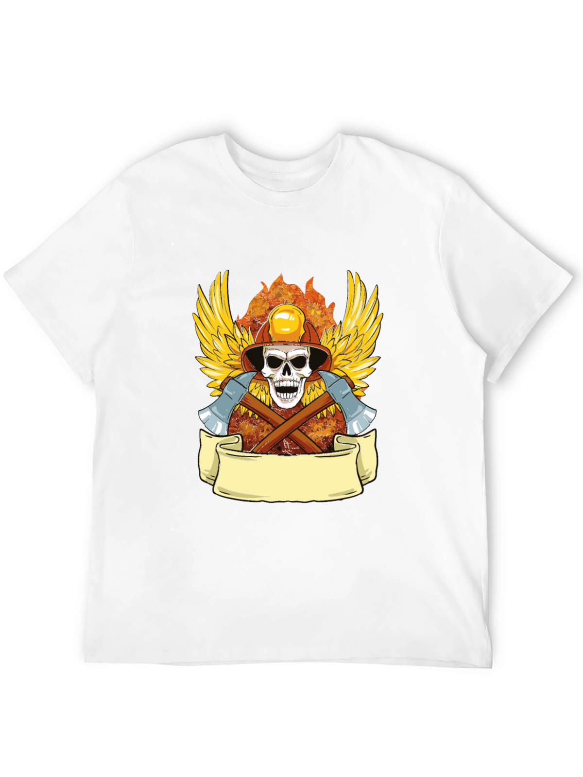 Firefighter Skull Graphic Tee - Heroic Style
