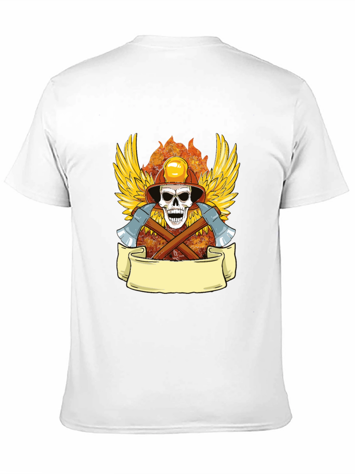 Firefighter Skull Graphic Tee - Heroic Style