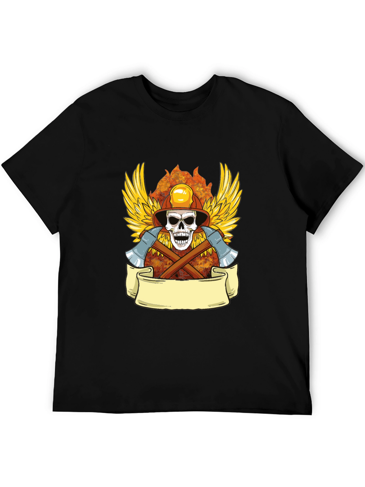 Firefighter Skull Graphic Tee - Heroic Style