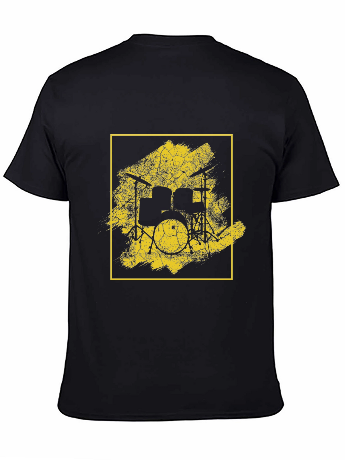 Distressed Drum Set Graphic Tee - Black