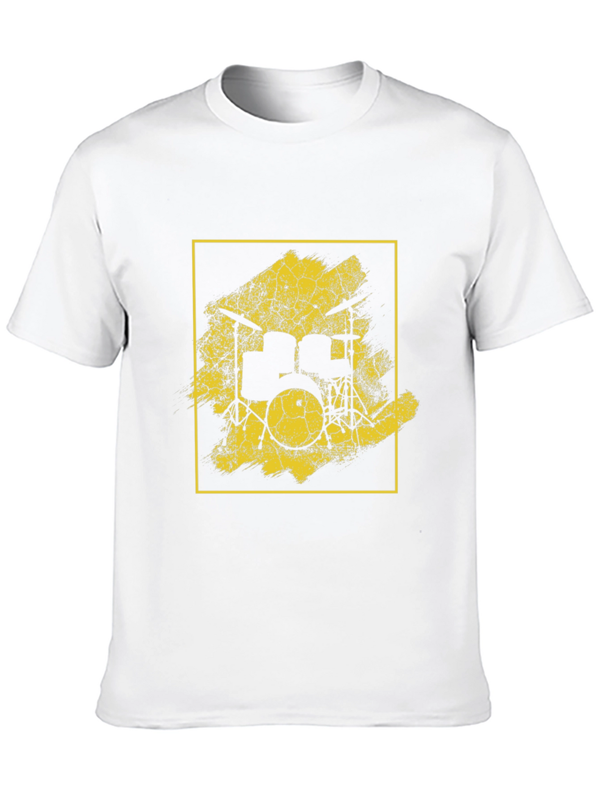 Distressed Drum Set Graphic Tee - Black