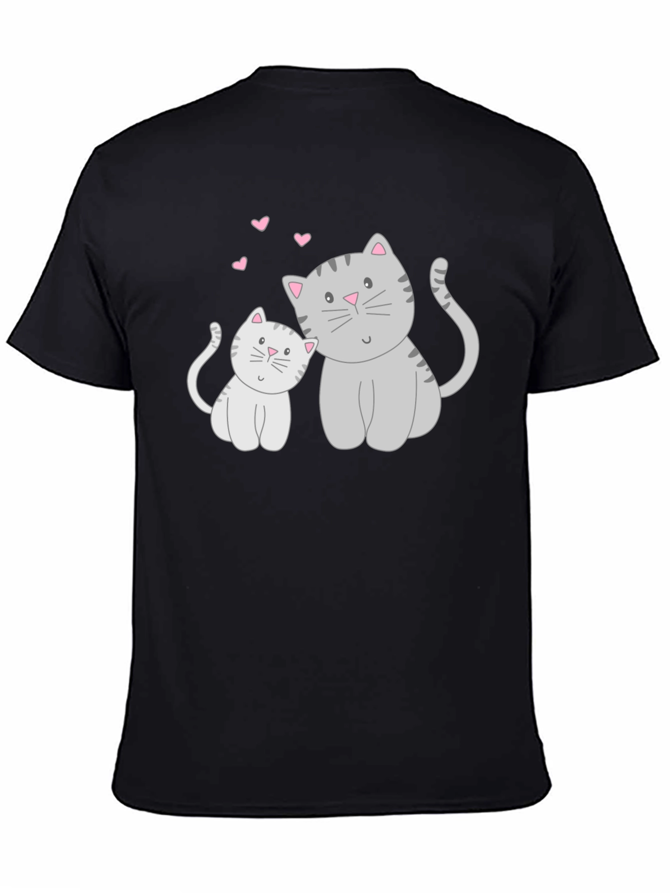 Cute Cat & Kitten Graphic Print T-Shirt