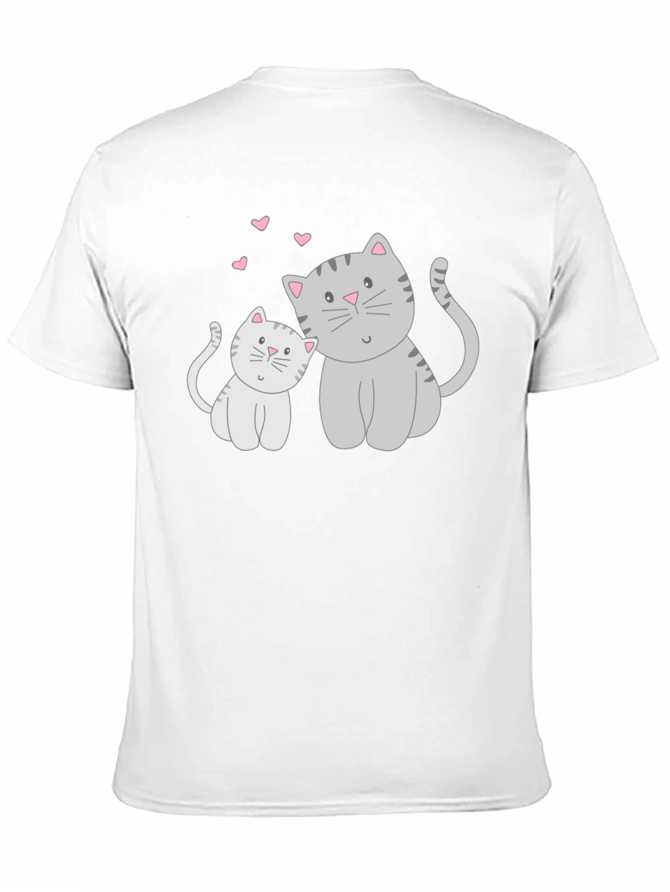 Cute Cat & Kitten Graphic Print T-Shirt
