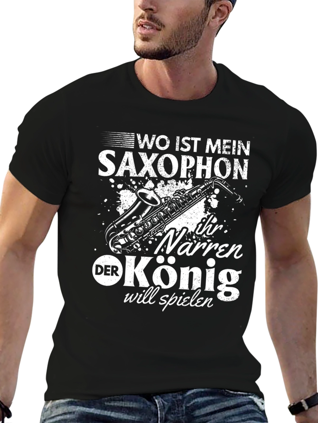 Saxophone T-Shirt - Wo Ist Mein Saxophon Design