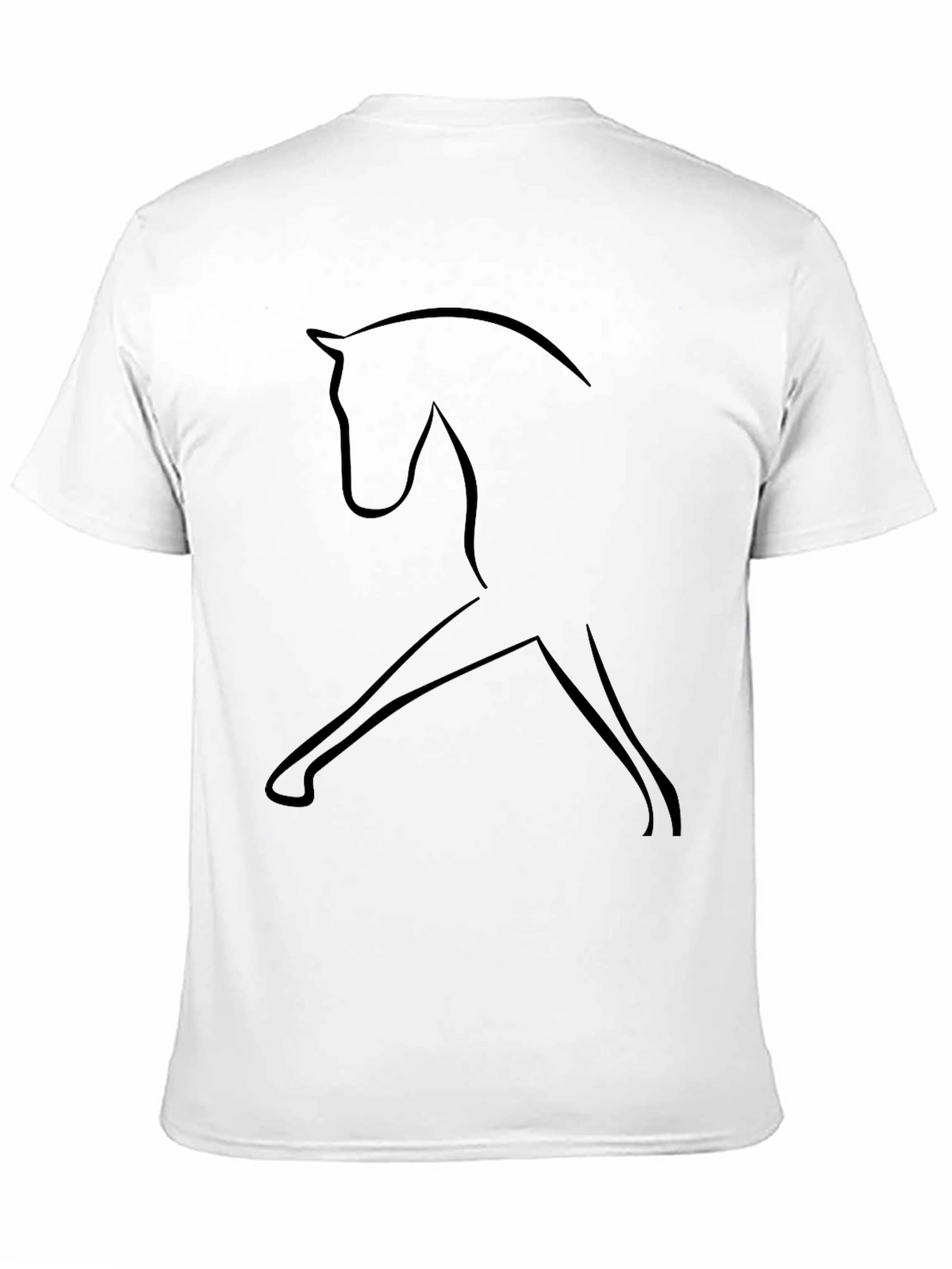 Minimalist Horse Outline Black T-Shirt