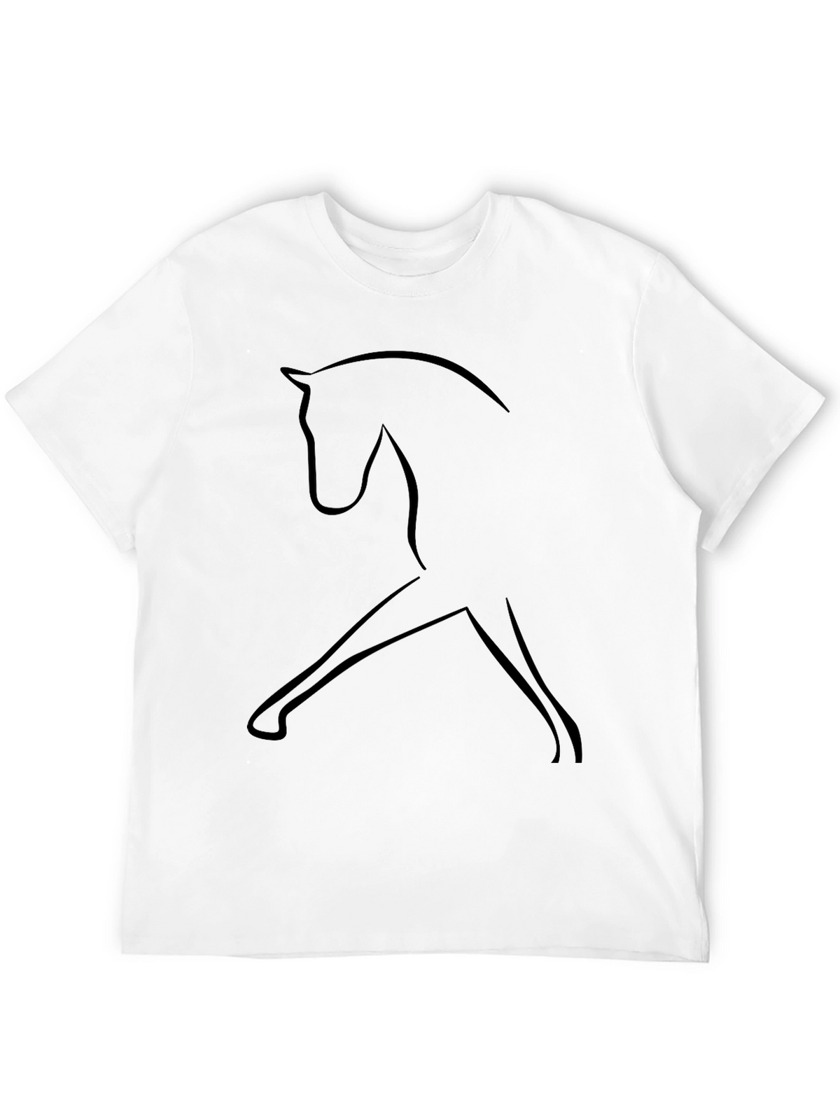 Minimalist Horse Outline Black T-Shirt