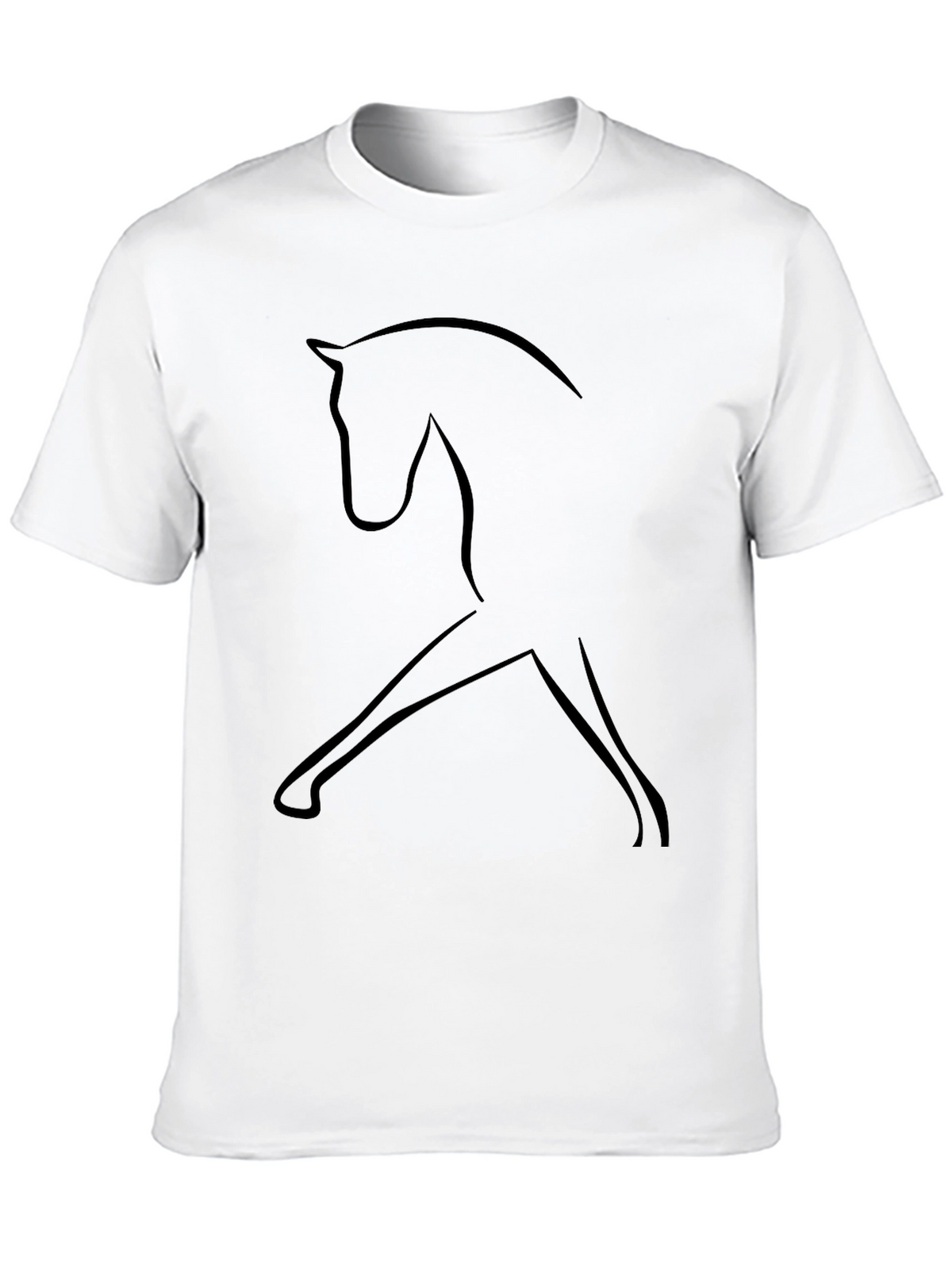 Minimalist Horse Outline Black T-Shirt